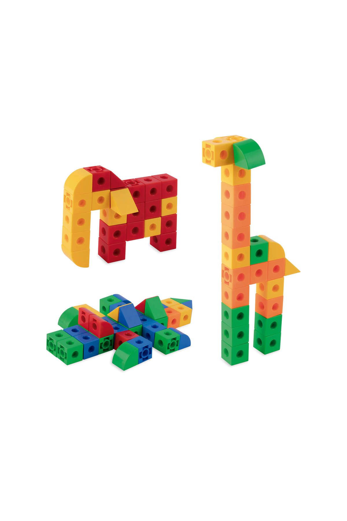 Apli Kids-Educational building game, Interlocking Cube, 3D shapes, 100 multicolored pieces, Stem, Apli, +4 years 3