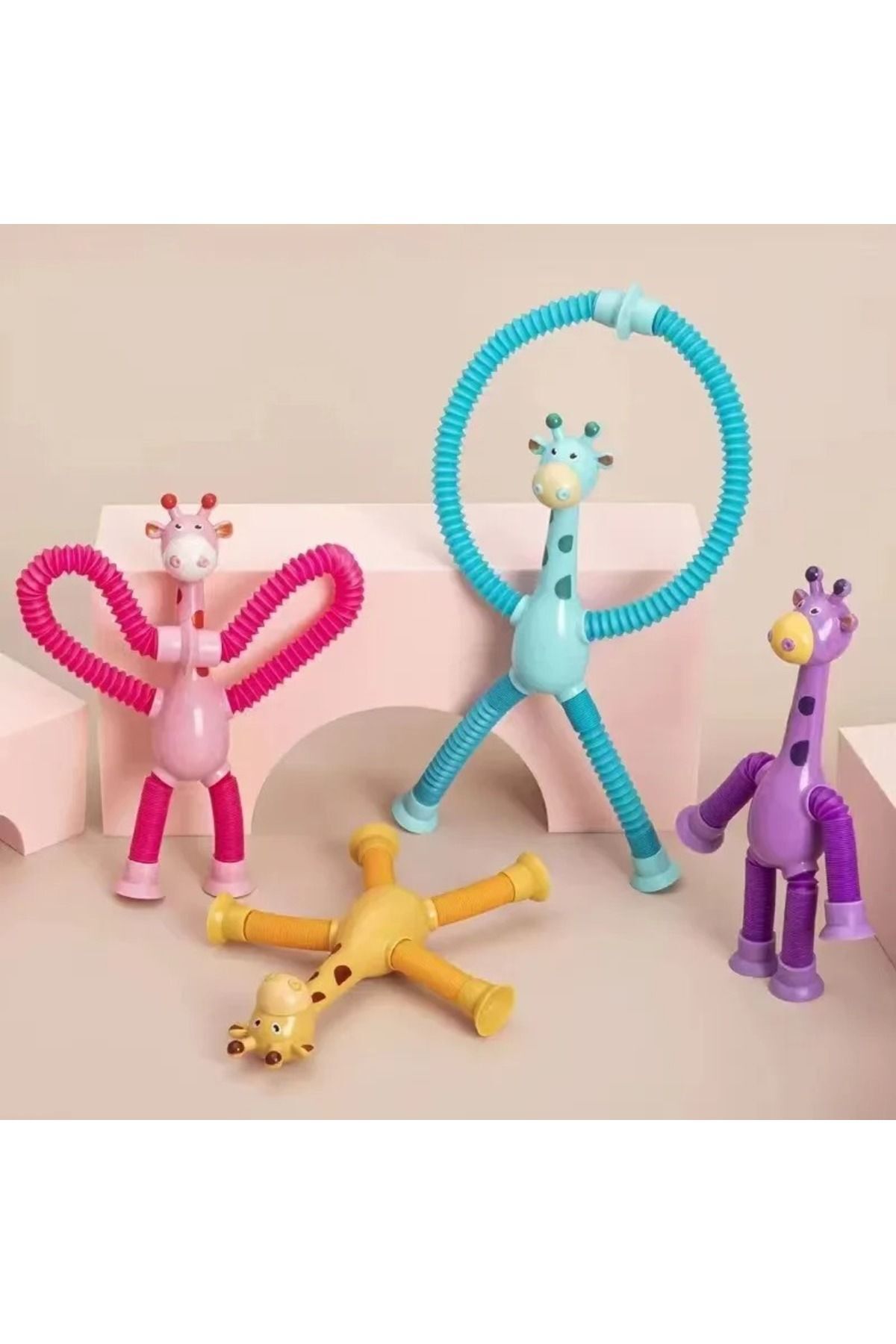 بازیافت بازشونده لوله‌ای آفتاب‌پرست با پایه مکنده برای نوزادان، ۳ تکه – رنگارنگ