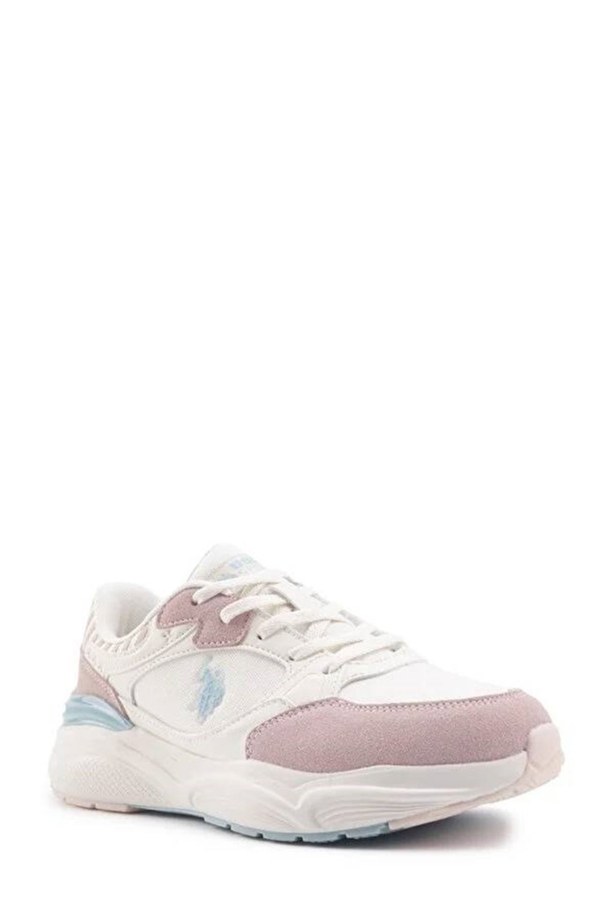 اسنیکر نود زنانه پایه. چوگان Assn. کفش ورزشی Bej Pudra Blue BLOSSOM 4FX U.S. Polo Assn.