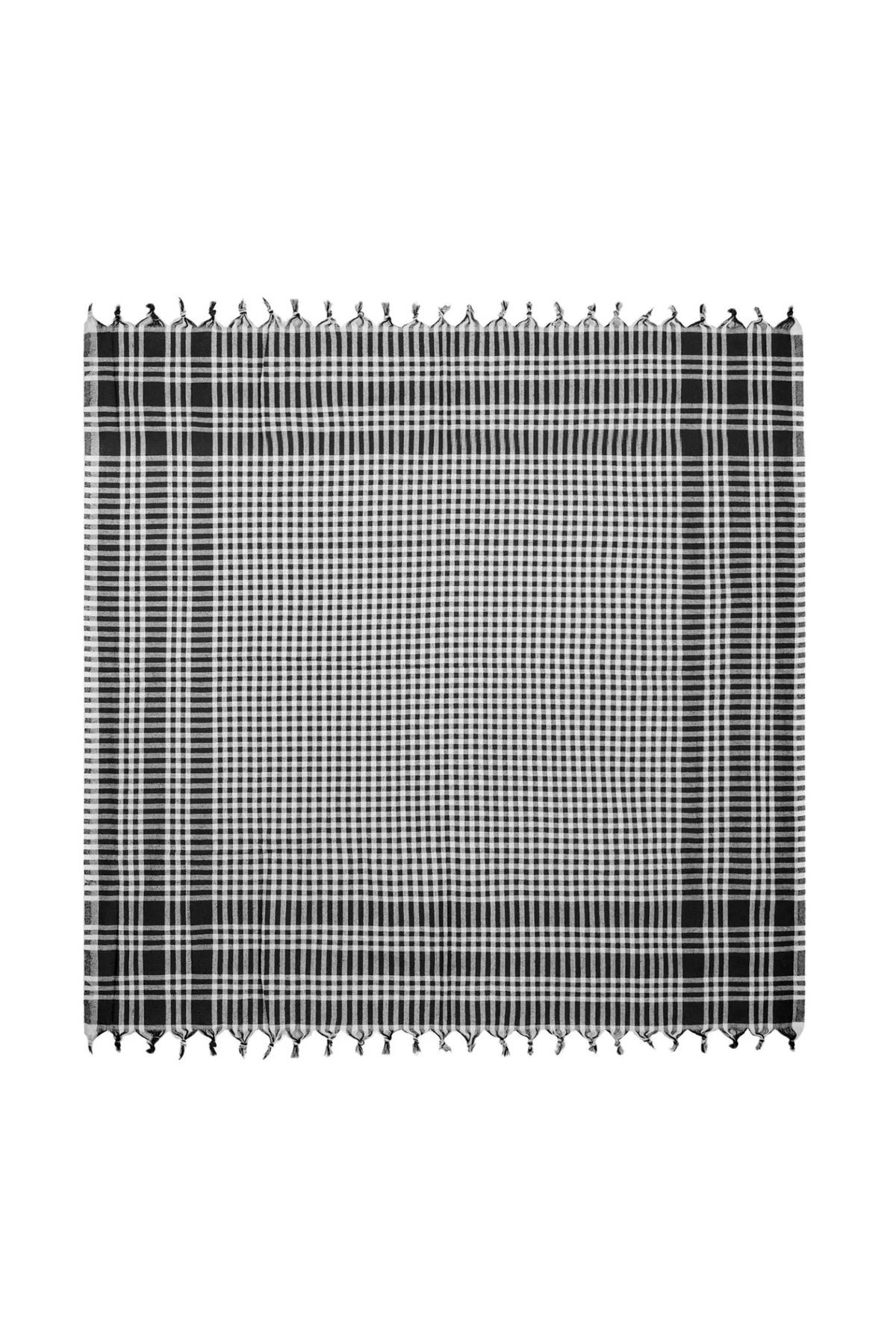 Evidea Soft Ekoseli Piknik Örtüsü - Siyah - 165x165 cm