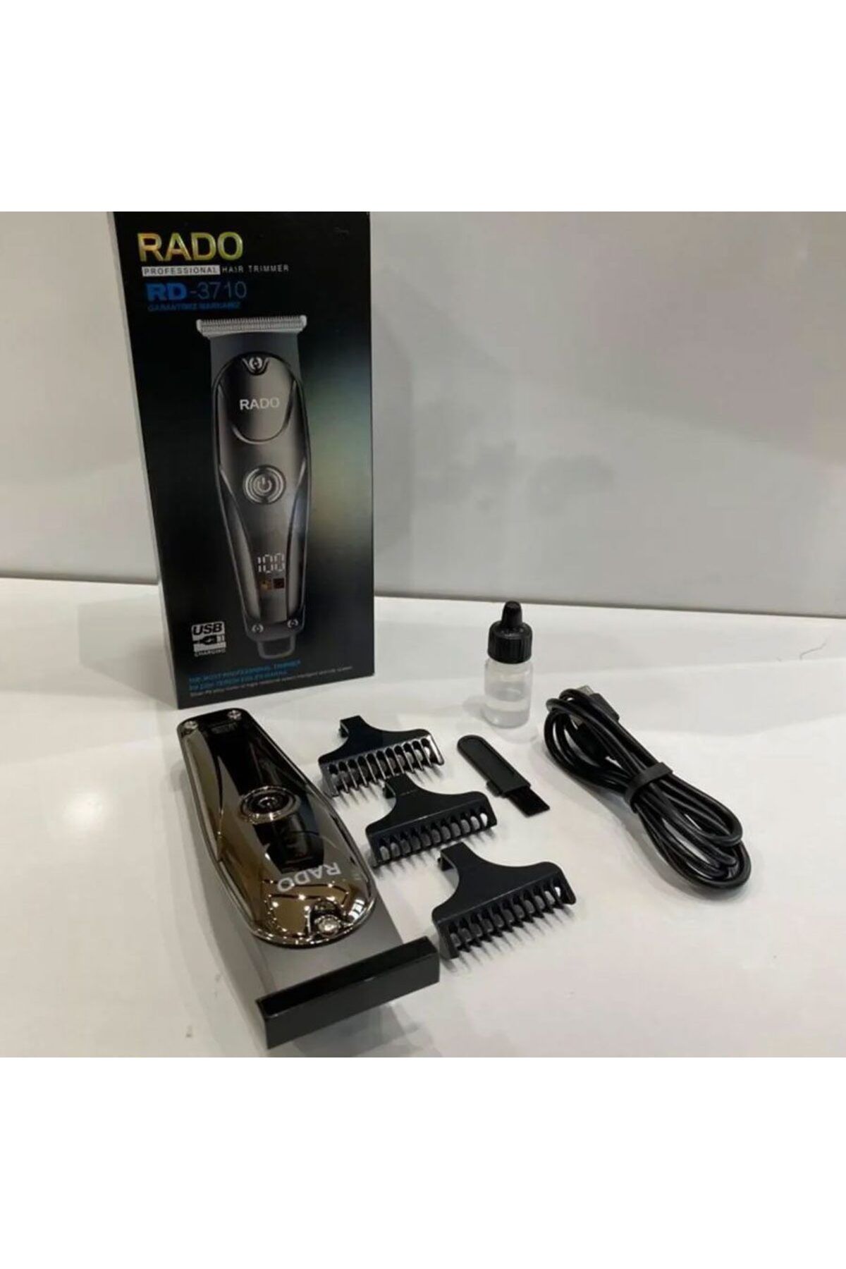 Easy Tedarik T Bıçak Sıfır Kesim LCD Ekran Şarjlı Tıraş Makinesi RD-3710