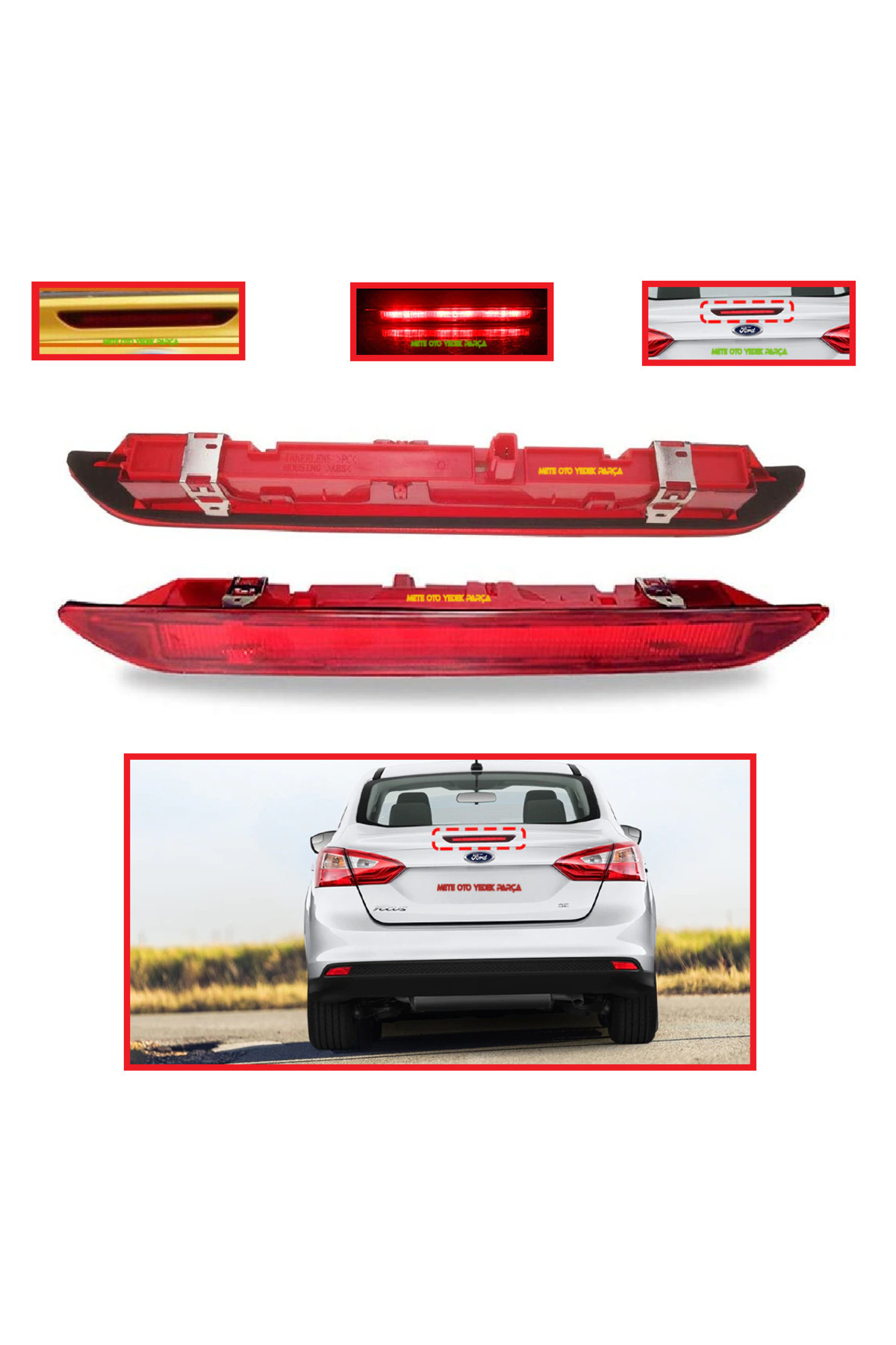 fkoto Focus Uyumlu 3 Arka Bagaj Üstü Orta Stop Lambası Sedan Bm5113a601ad