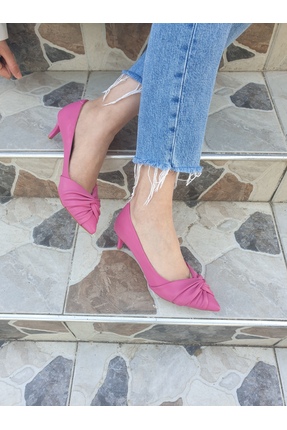 Elvis Kadın Stiletto Topuklu Ayakkabı Fahrgety Fuşya Pembe (1 NUMARA DAR KALIP)