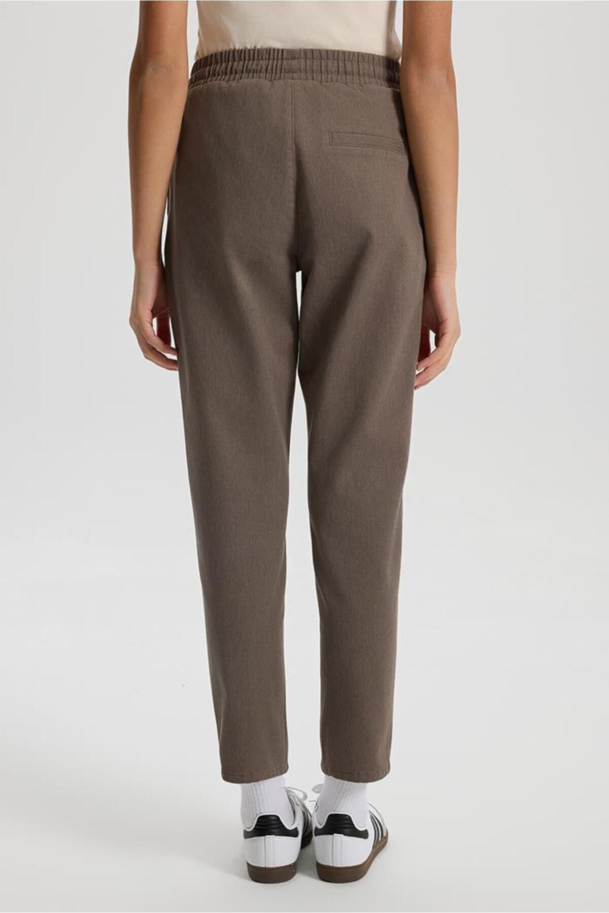 VENA-Pantaloni formali cu textura moale, cu talie elastică, Alian Mink 4