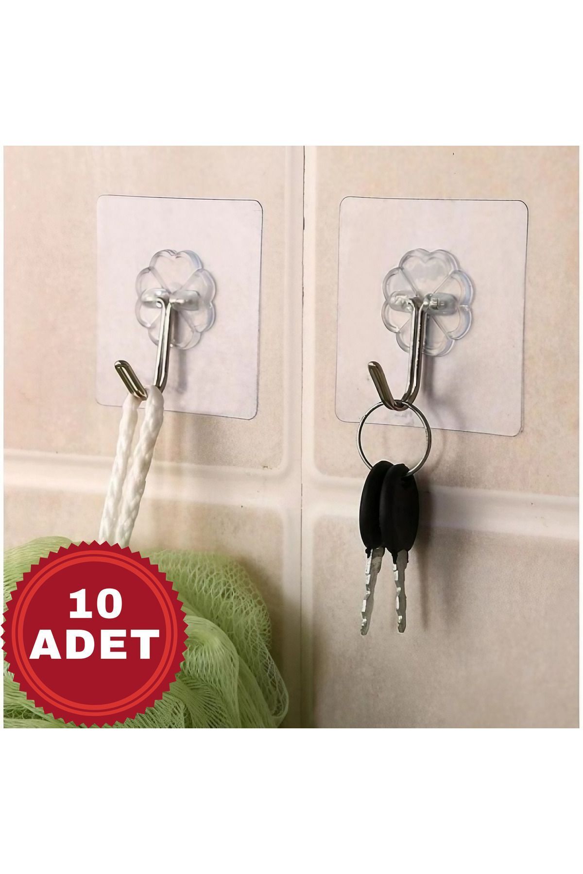 MUUN STORE Kendinden Yapışkanlı Şeffaf Aski 10'lu Set