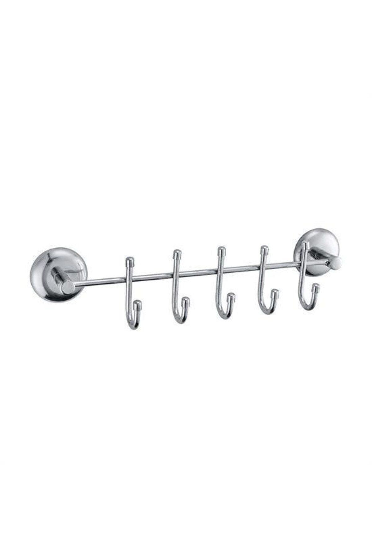 Allproduct ® 5 Kancalı Dekoratif Askılık Mutfak Banyo Duvar Yüzeyi Askısı