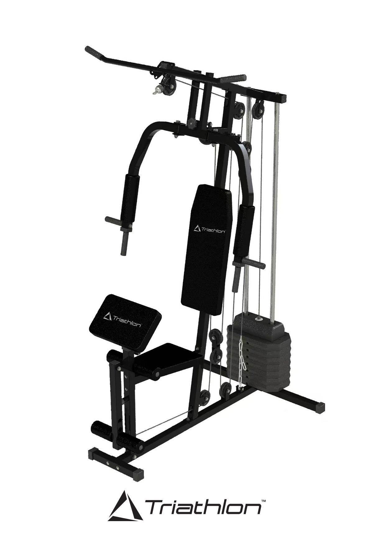 Triathlon T-221 Çok Fonksiyonlu Tüm Vücut Çalışma Istasyonu / 45 Kg Ağırlık Plakası / Kardiyo - Güç - Esneme