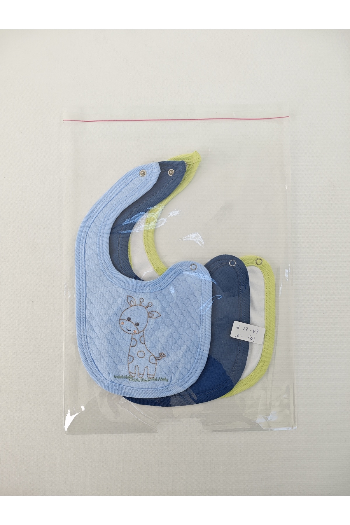 Tomuycuk-100% Cotton 3-Piece Baby Boy Bib Collar Baby Bib Double Layer Snaps Scarf Drool Bib 6