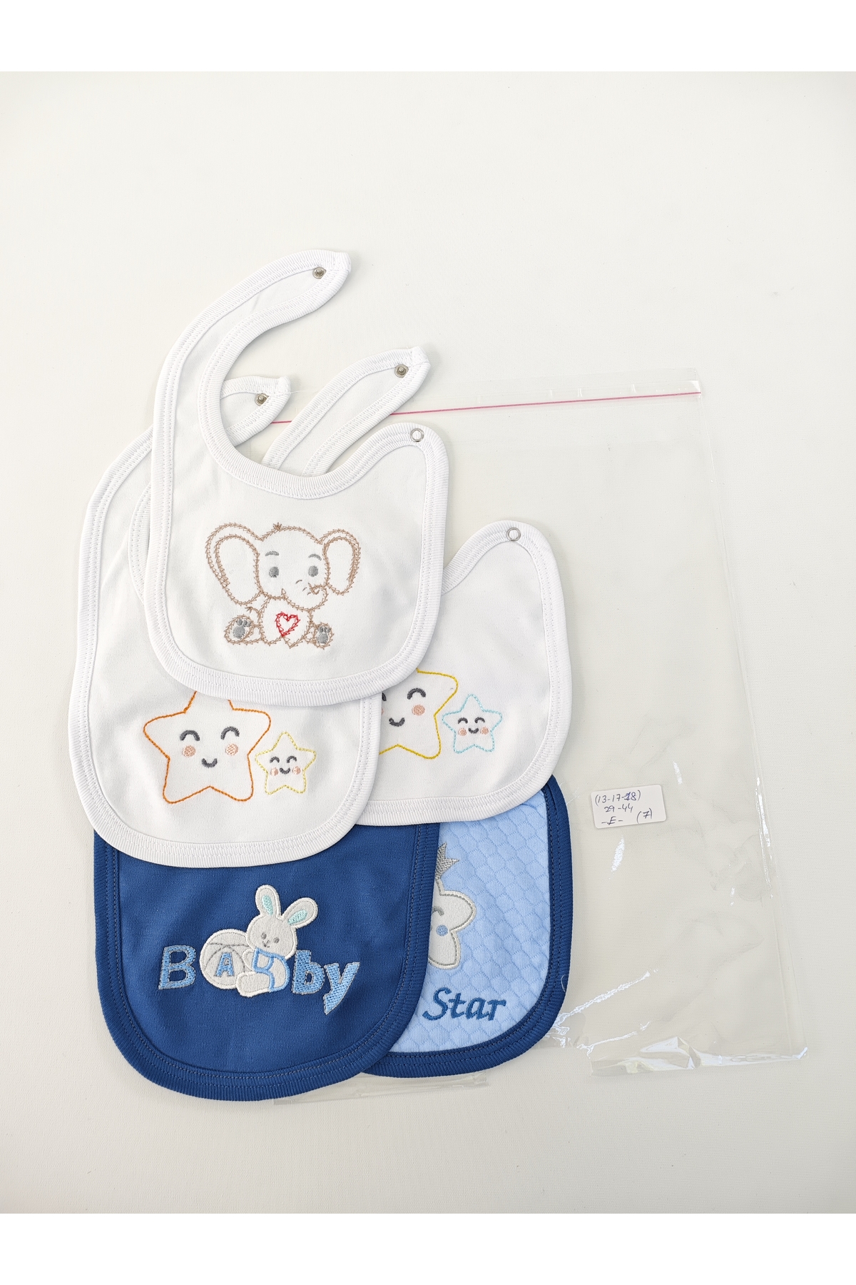 Tomuycuk %100 Pamuklu 5'li Erkek Bebek Önlüğü Yakalık Mama Önlüğü Çift Katlı Çıtçıtlı Fular Salya Önlüğü fotoğrafı 4 (önizleme)