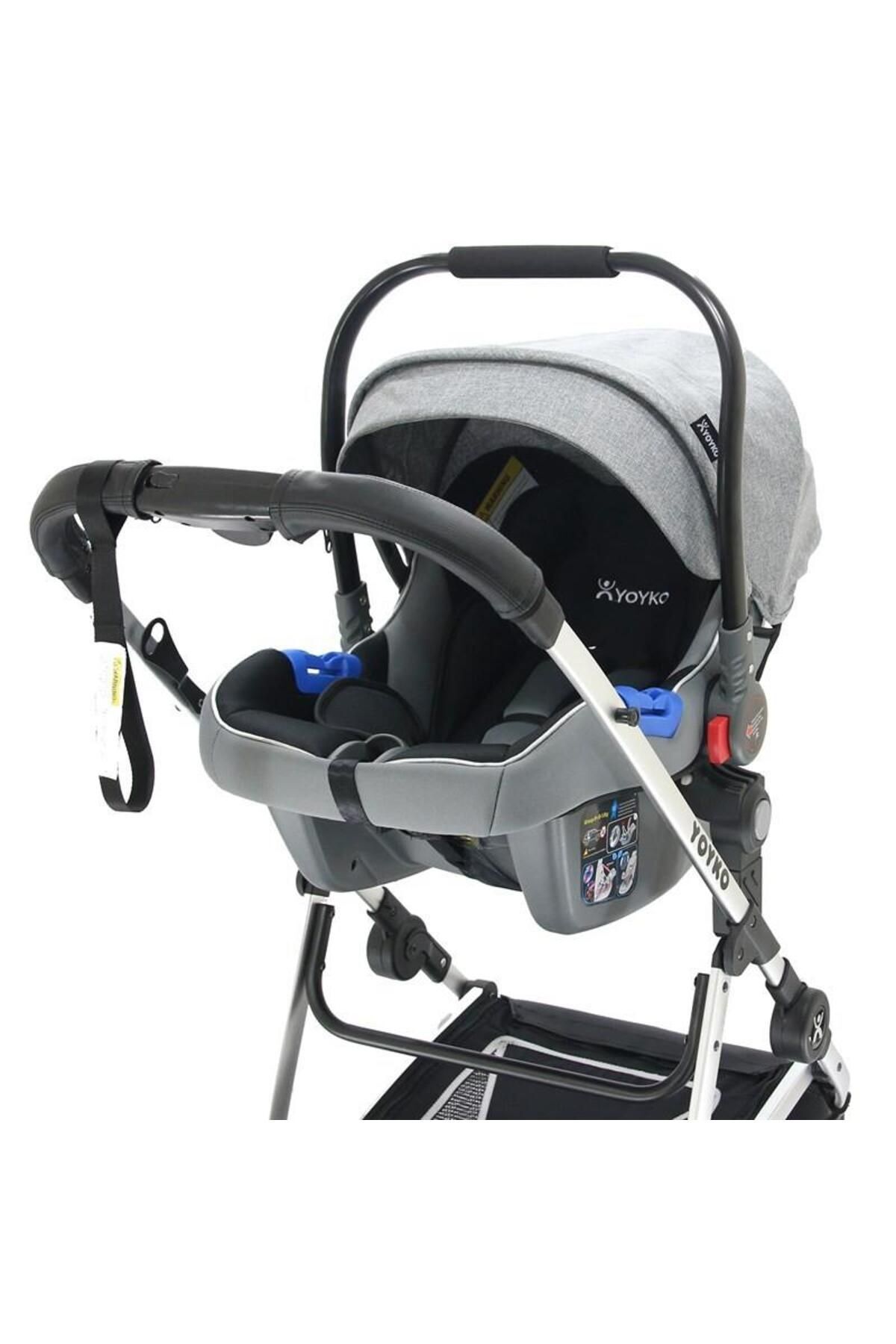Yoyko City Seyahat Sistem Bebek Arabası 3 In 1 Gri Silver fotoğrafı 6 (önizleme)