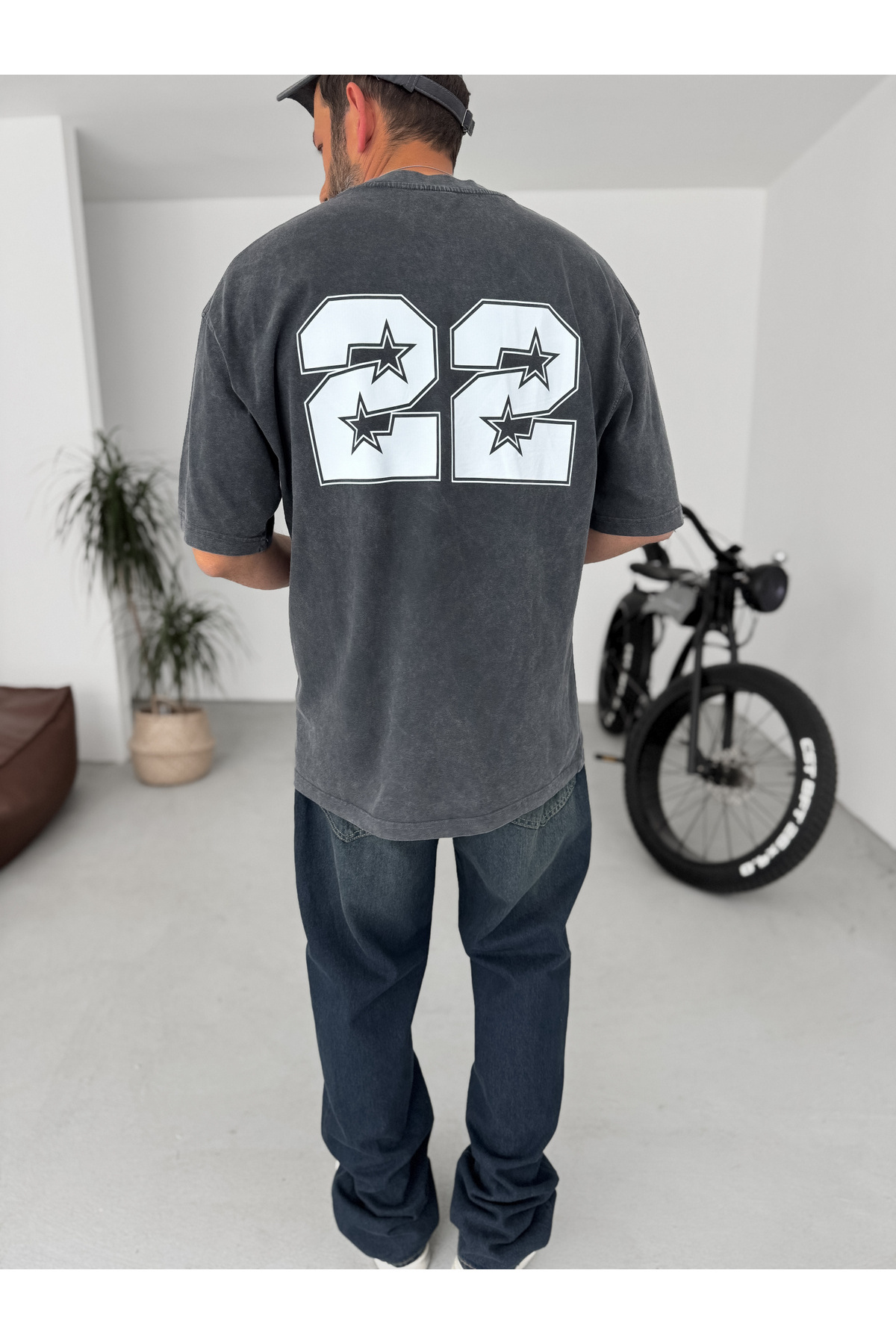 BYBASICMAN-Black 22 Printed Washed Oversize T-Shirt Pm-095 2