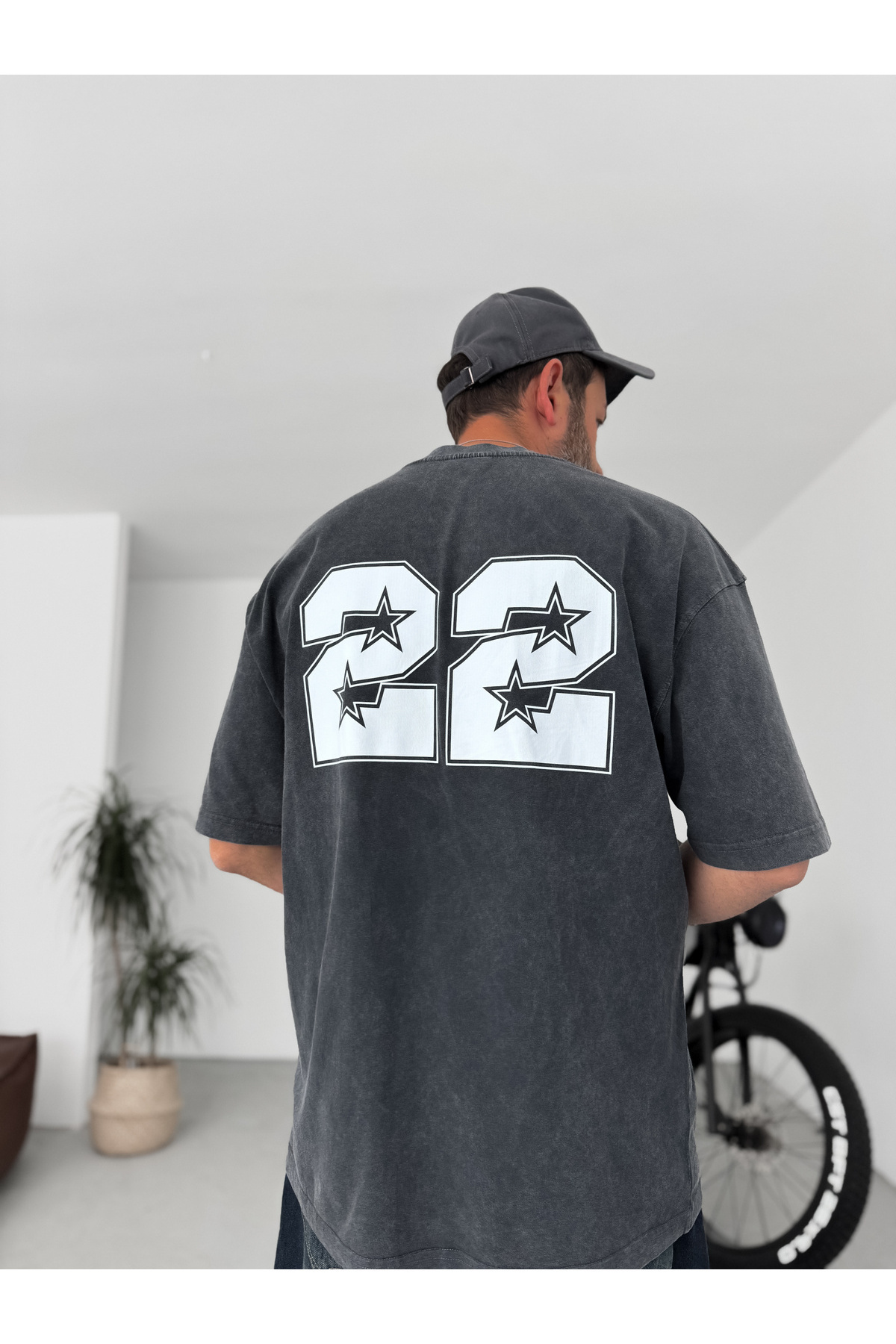 BYBASICMAN-Black 22 Printed Washed Oversize T-Shirt Pm-095 3