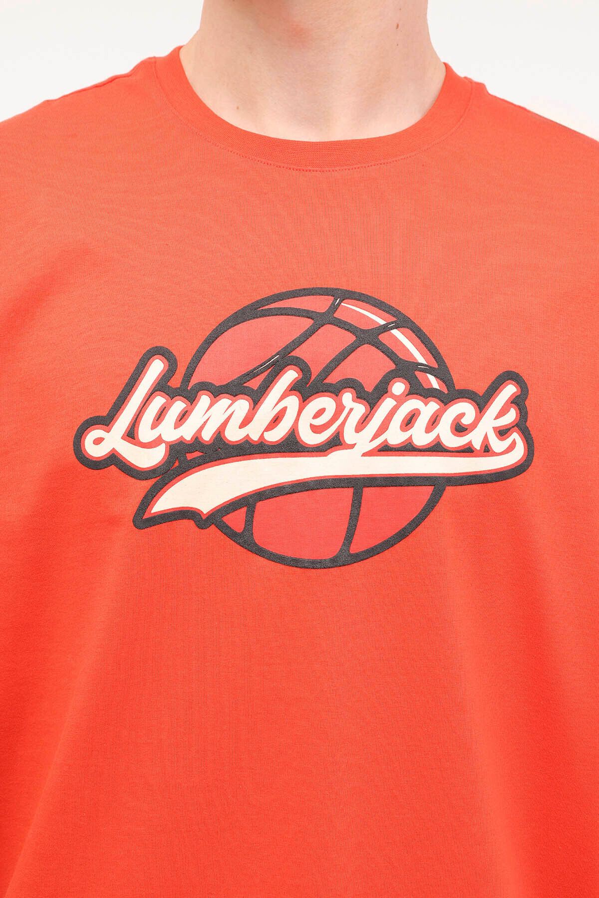 lumberjack-Μπλουζάκι ML CHASE 11BB1012 4FX Kırmızı Erkek Kısa Kol 4