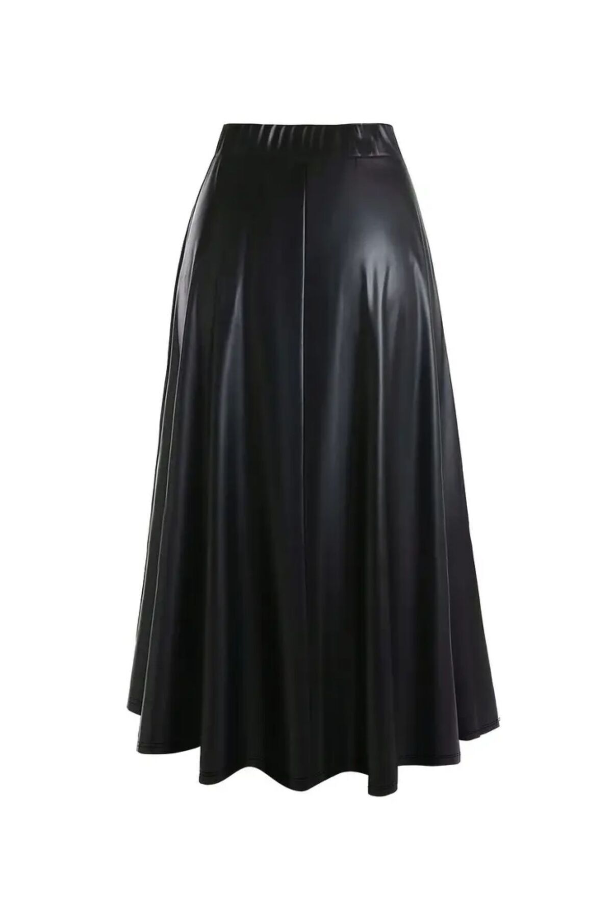 COUPEST Women's Faux Leather Black Long Hijab Mevlana Skirt Faux Leather