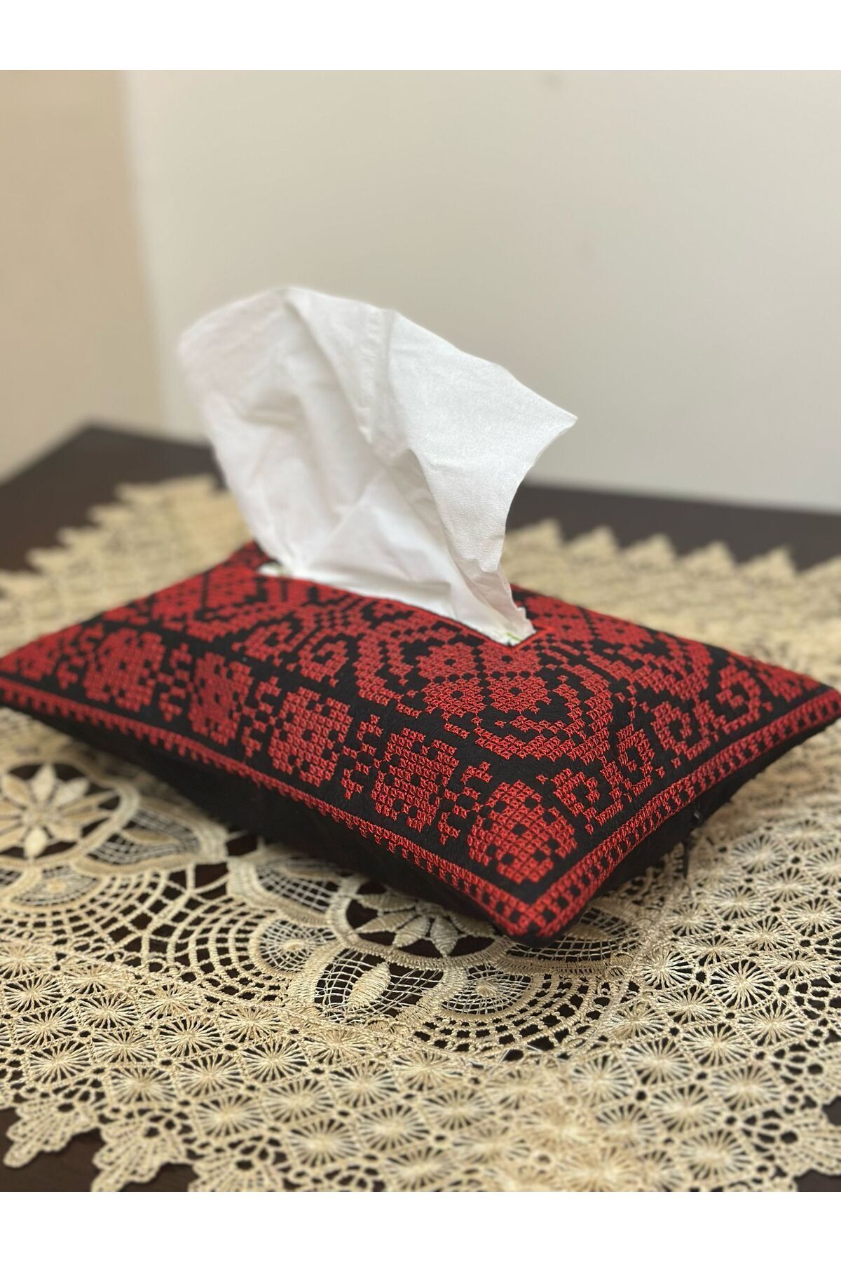 yasaminstore Kumaş mendil kutusu kapağı Filistin nakışı