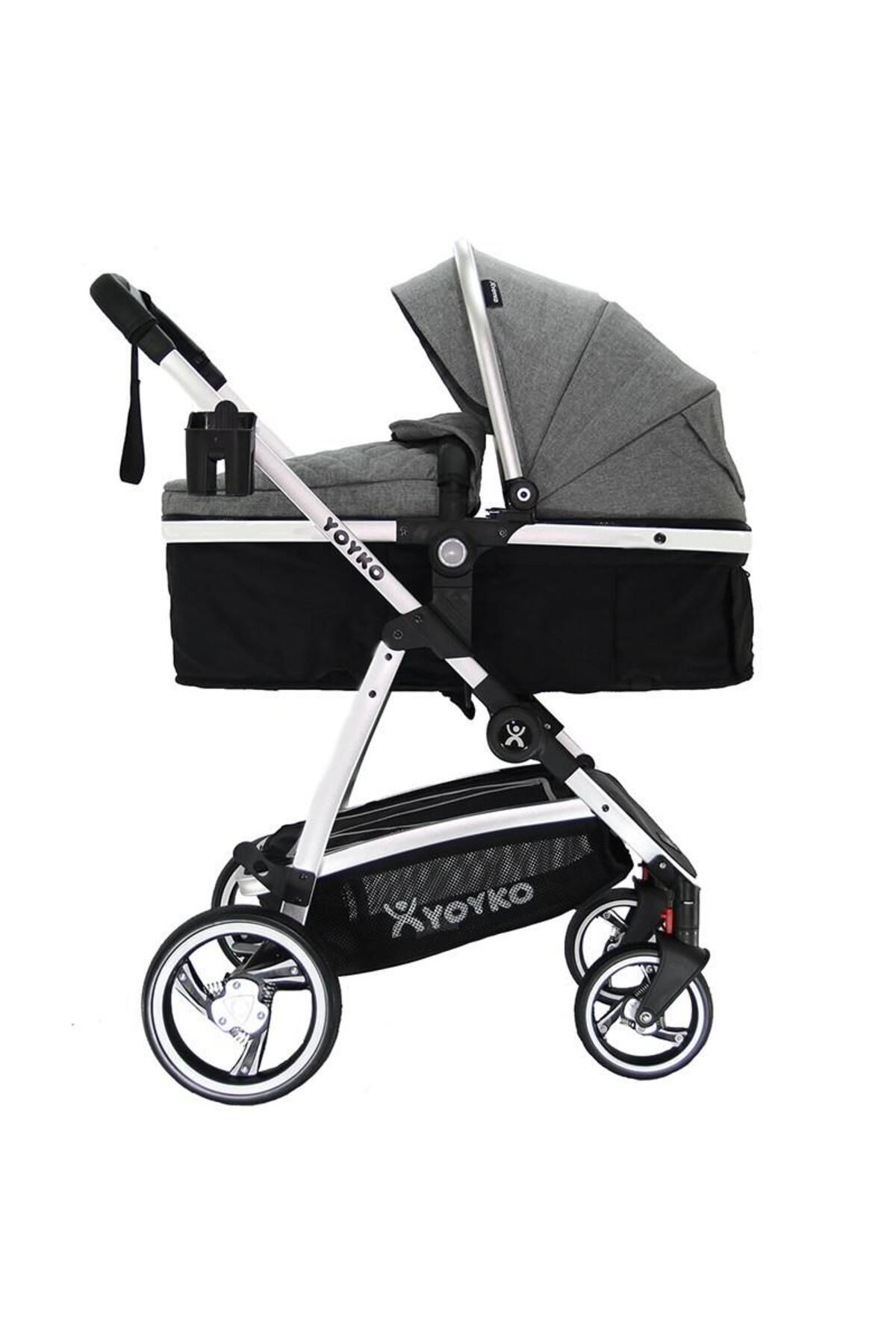 Yoyko City Seyahat Sistem Bebek Arabası 3 In 1 Gri Silver fotoğrafı 2 (önizleme)