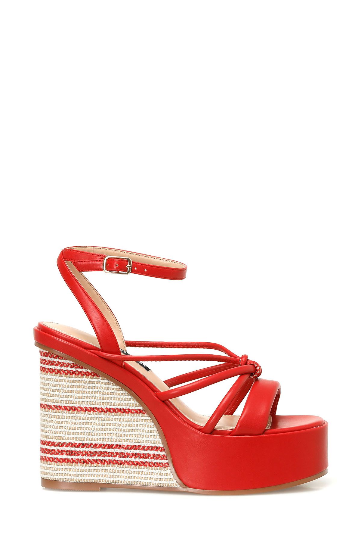 Nine West Corow 4fx Czerwone Damskie Sandały Na Koturnie Kobieta - 39
