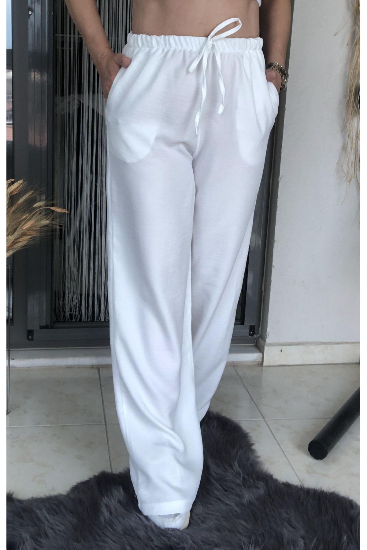 Dila Butik-Ayrobin Linen Palazzo Trousers 8