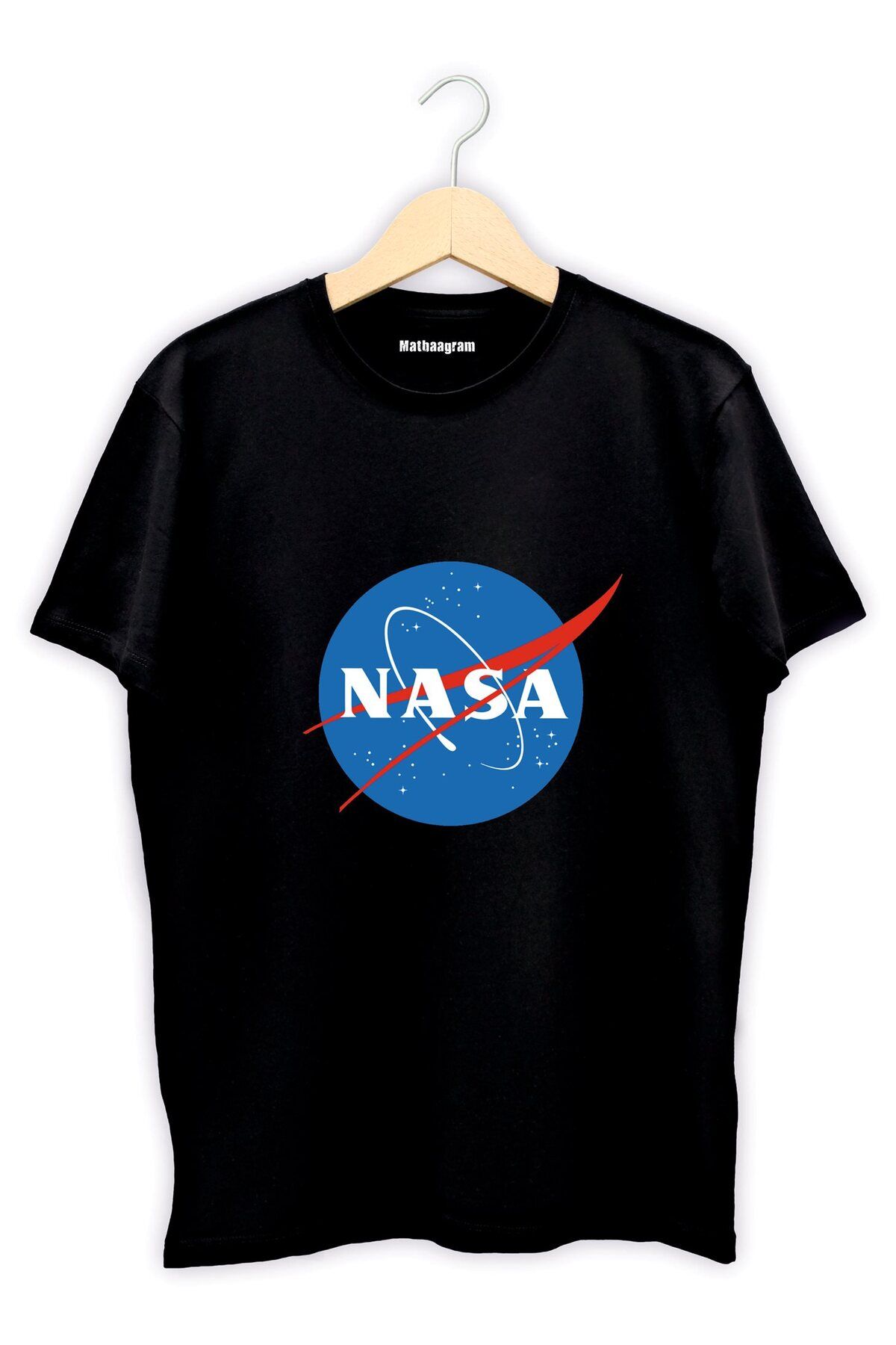 Matbaagram Nasa Logolu siyah Tişört