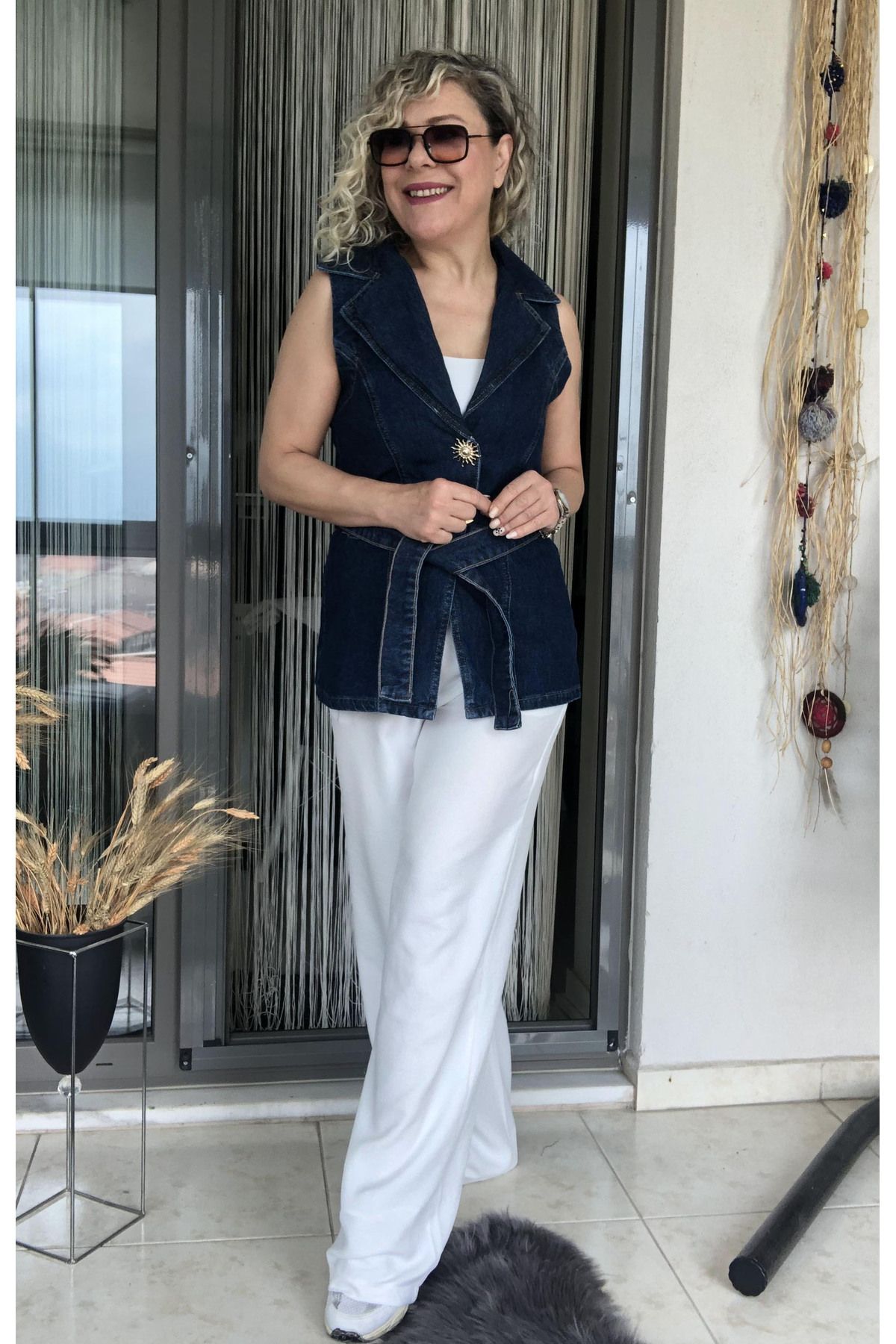 Dila Butik-Ayrobin Linen Palazzo Trousers 7