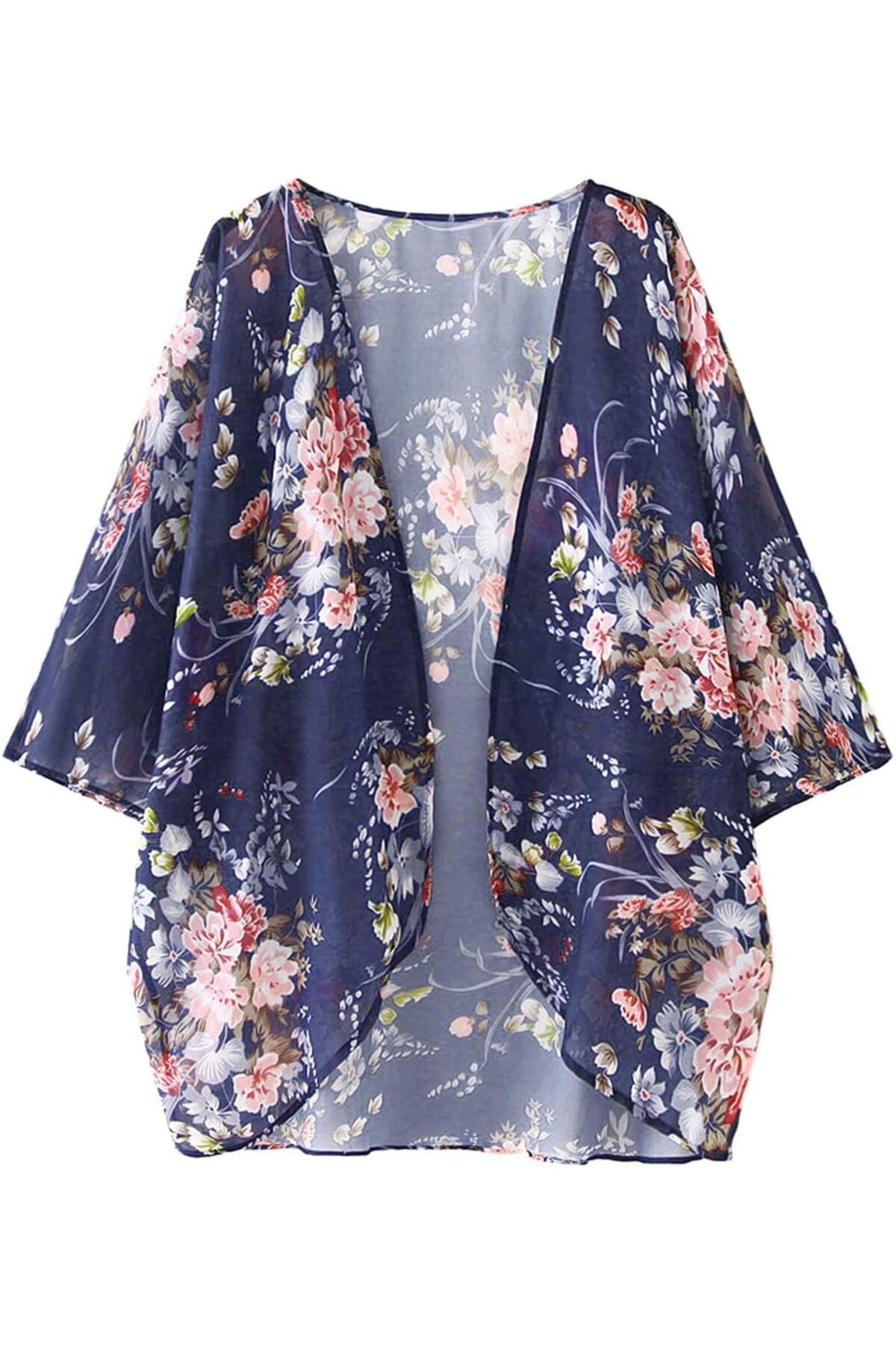 كارديجان كيمونو صيفي طويل فضفاض للنساء بتصميم زهور بوهيمية