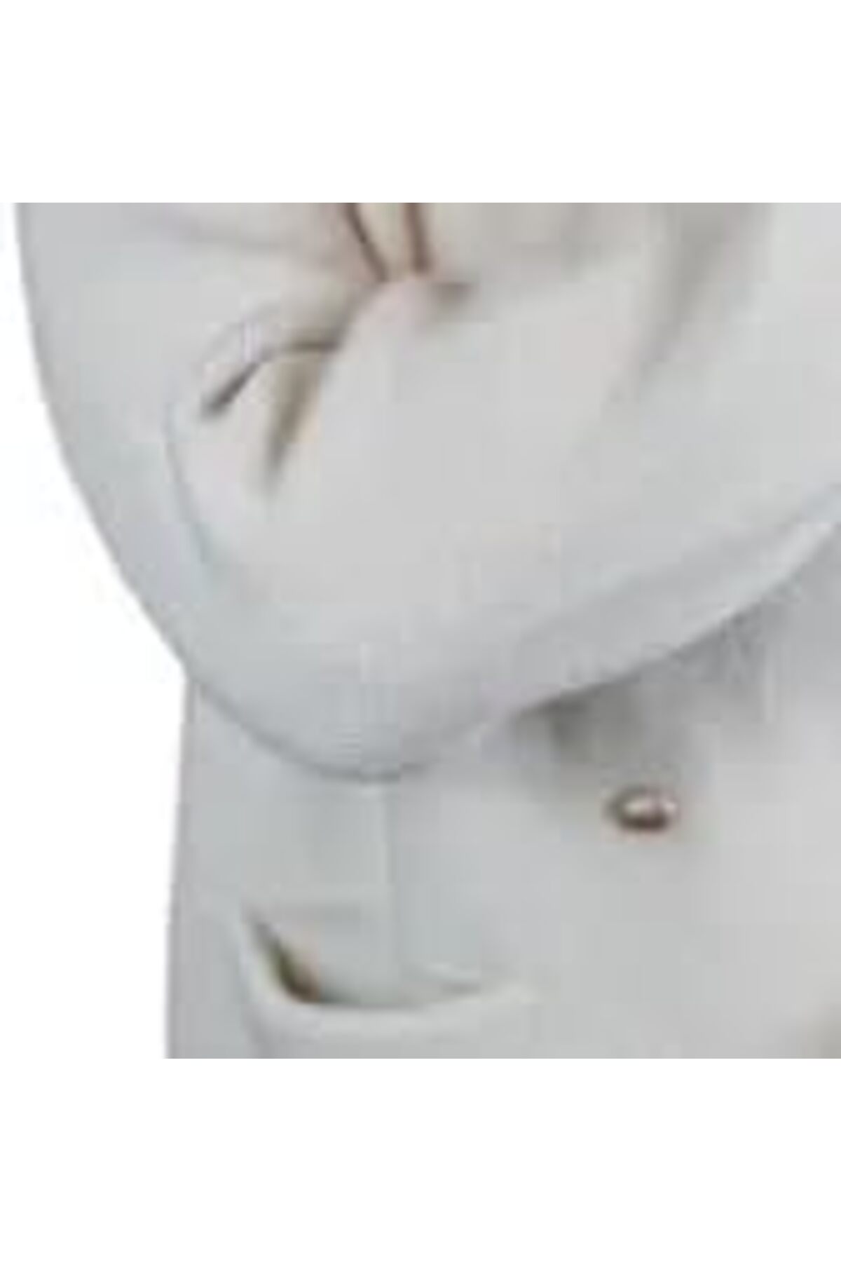 جاكيت صوف طويل أبيض عاجي بأزرار وجيوب للنساء والفتيات من BUNCA