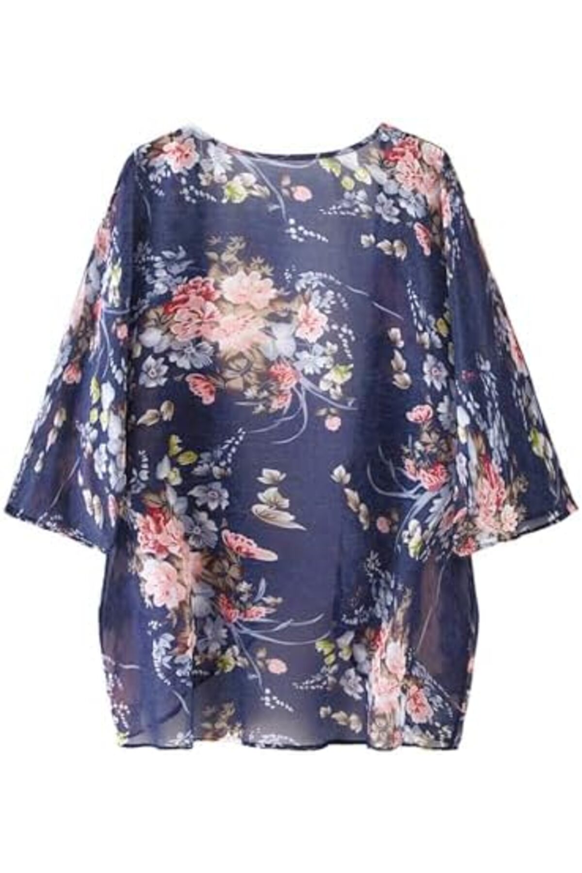 كارديجان كيمونو صيفي طويل فضفاض للنساء بتصميم زهور بوهيمية