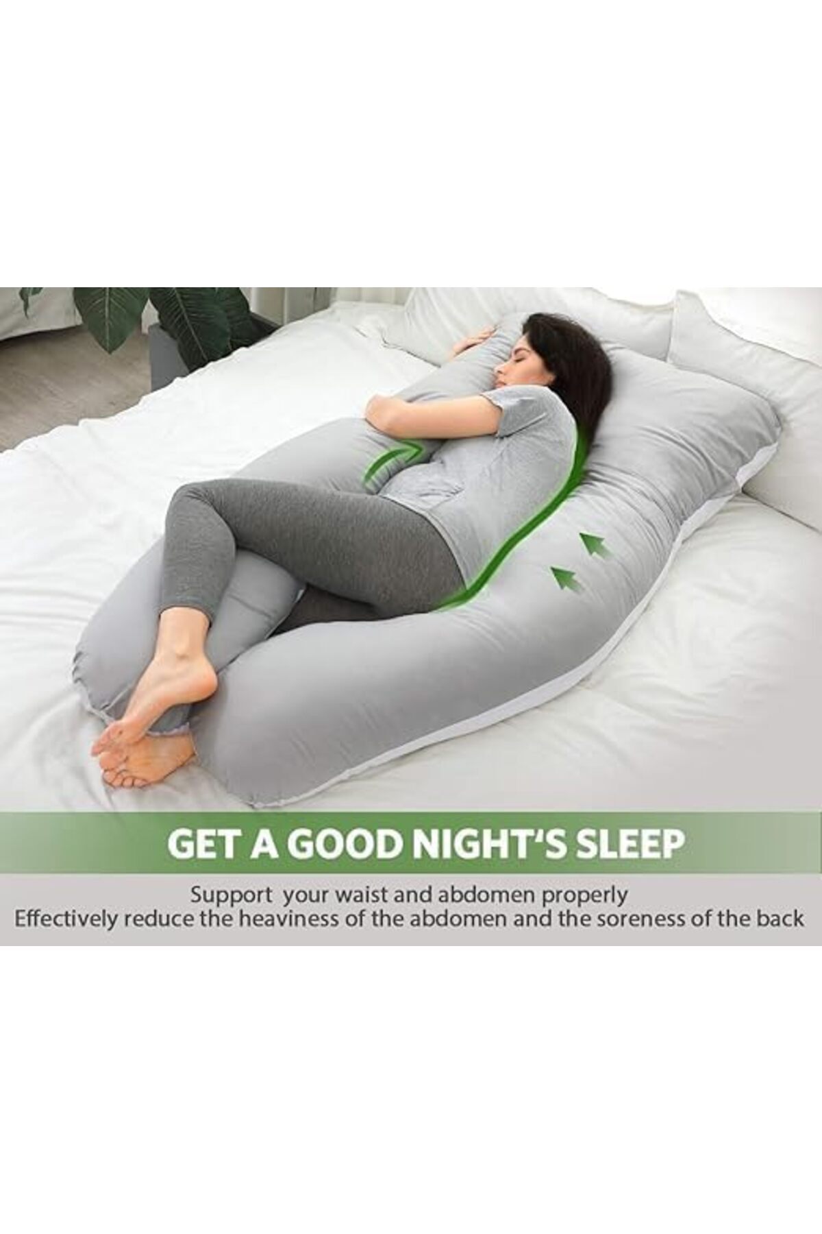 وسادة الحمل لدعم راحة الظهر و البطن وحماية البطن اثناء النوم-غطاء قابل للغسل - مخدة حوامل 🤰