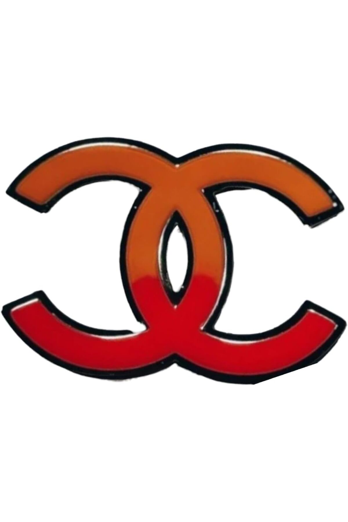 دبوس عصري بشعار CC باللونين الأحمر والبرتقالي للنساء من BUNCA