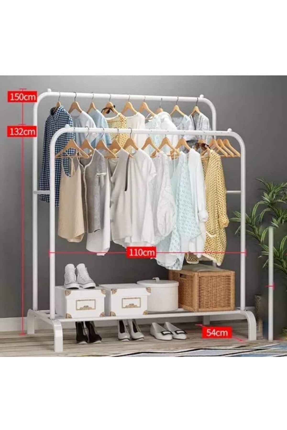 حامل ملابس مزدوج - 1.10 متر من BUNCA