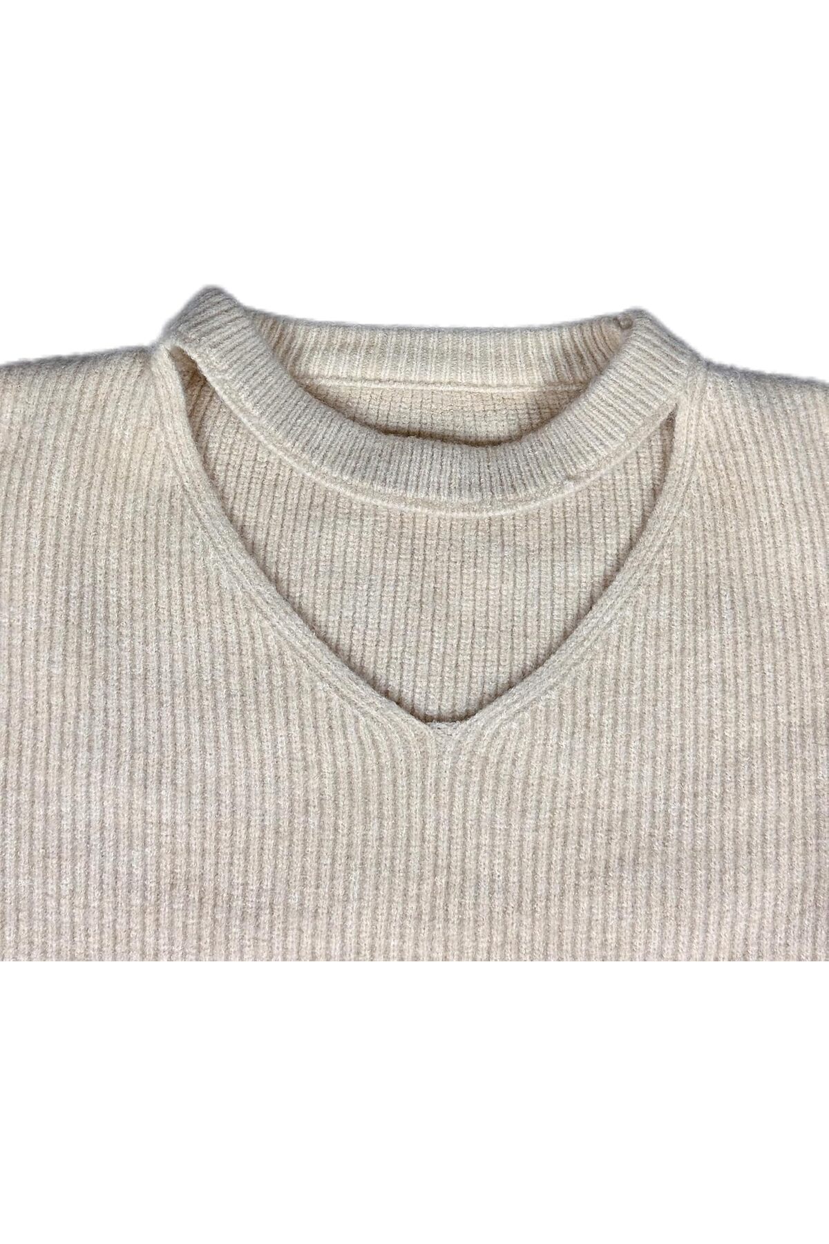 سترة بيج مضلعة برقبة على شكل حرف V للنساء والفتيات من BUNCA