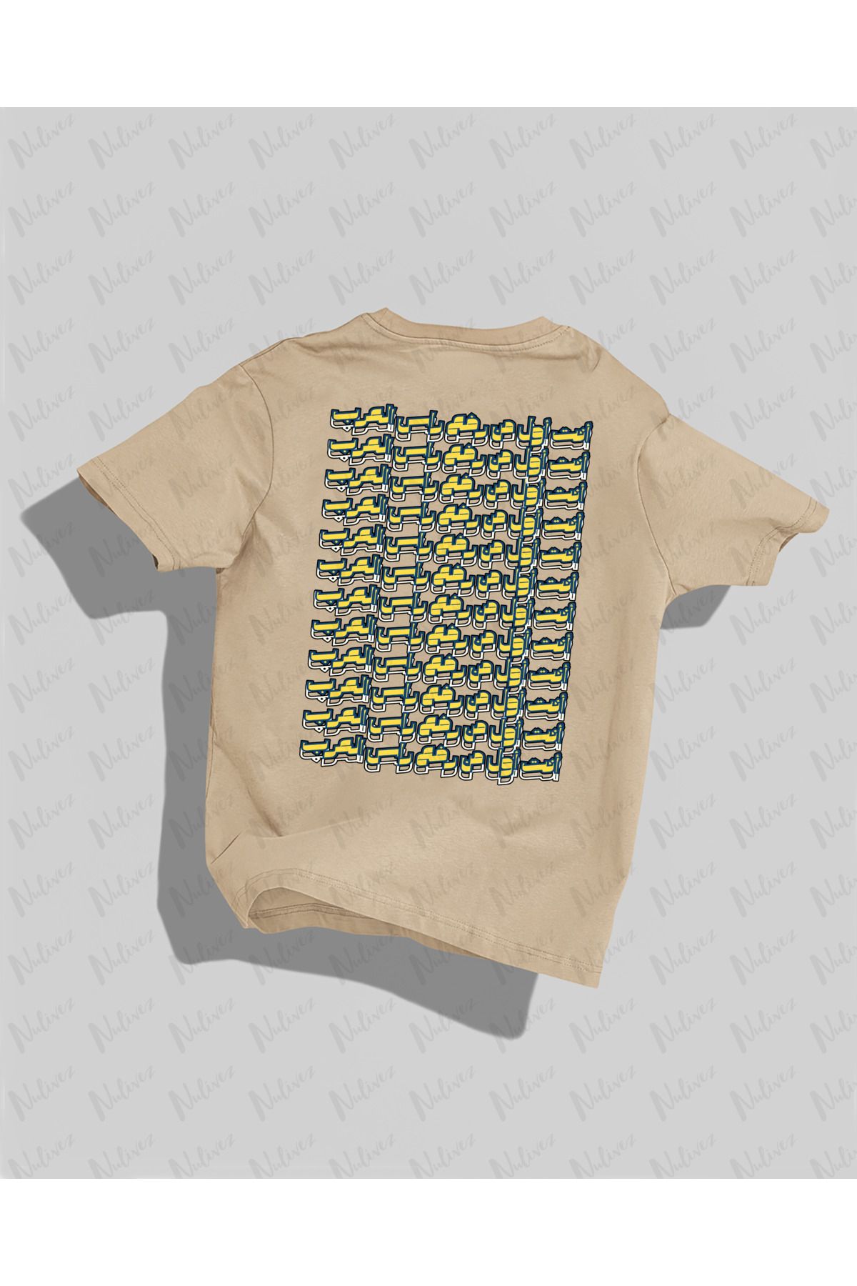 Nulivez AL-NASSR Tasarımı Sırt Baskılı Yüksek Kalite Kompakt Unisex Oversize T-Shirt