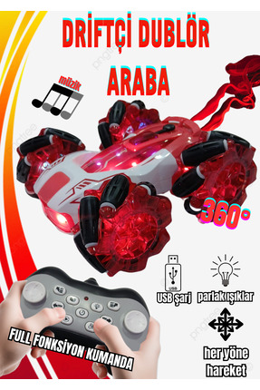 Boratila Toys Drift Yapan Uzaktan Kumandalı Araba-Buhar,Işık,Ses,TypeC Şarj,3...