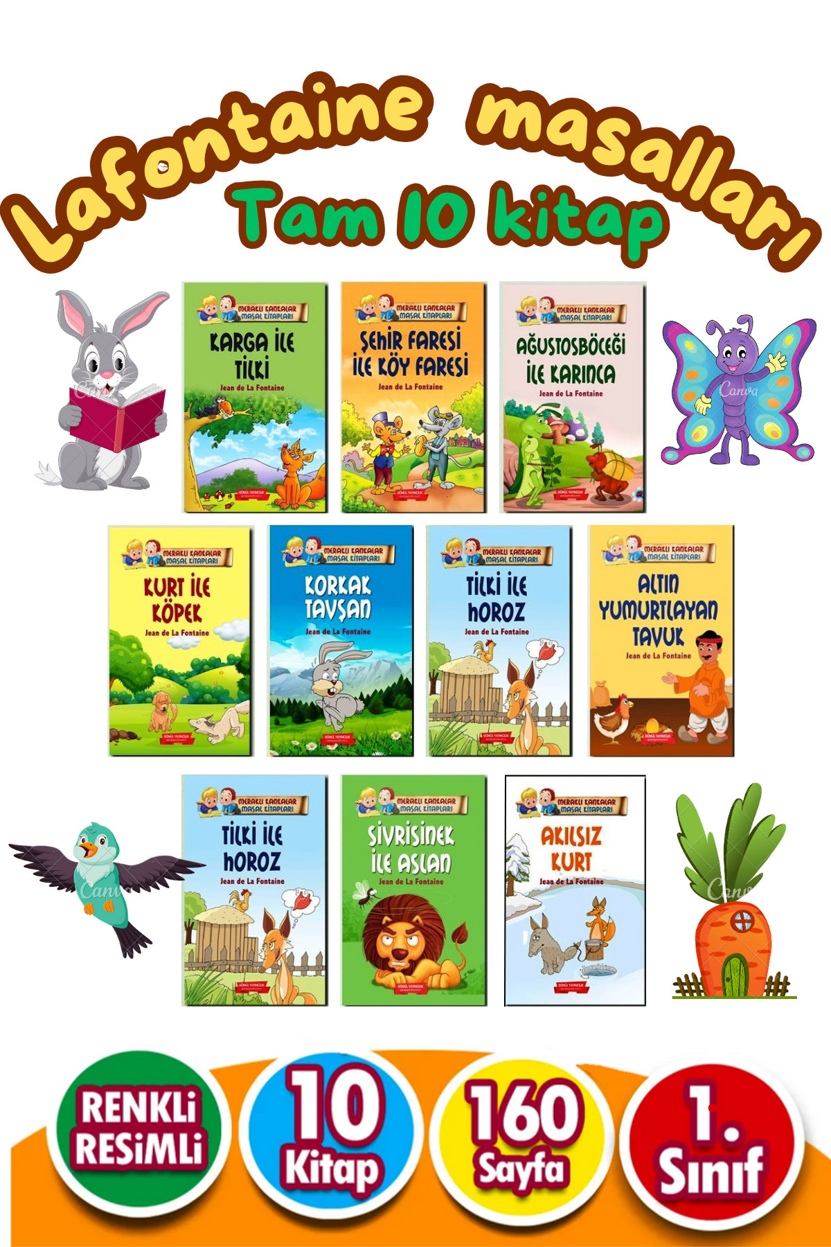 GÖNÜL YAYINCILIK 10 Adet Süper Hikaye Seti 1.sınıflar Için Uygundur Hepsi Birbirinden Güzel Rengarenk Resimli fotoğrafı 2 (önizleme)