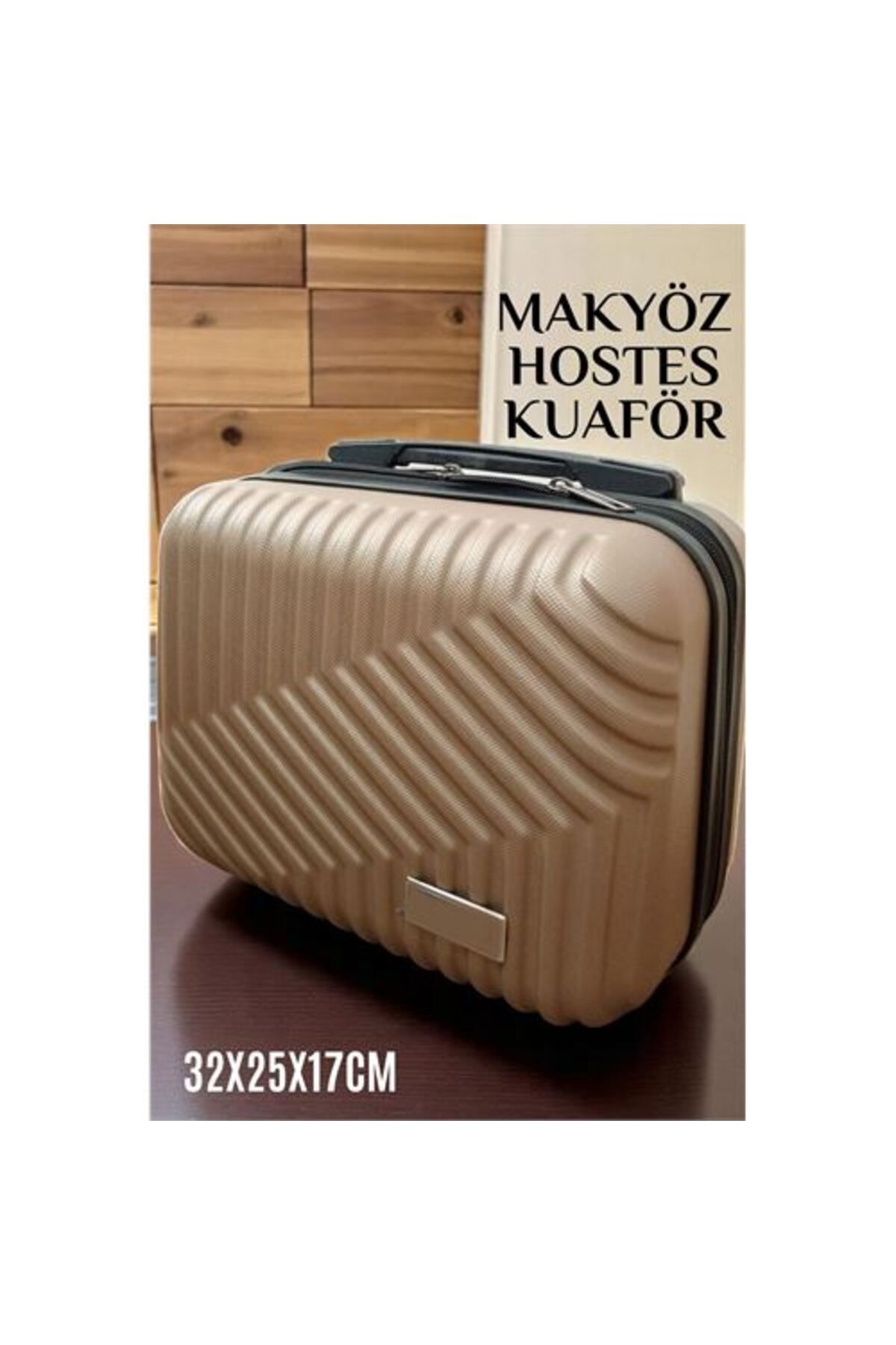 Ladesmedya Makyaj Çantası Kuaför Çantası Kabin içi Çanta Hostes Çantası BEJ