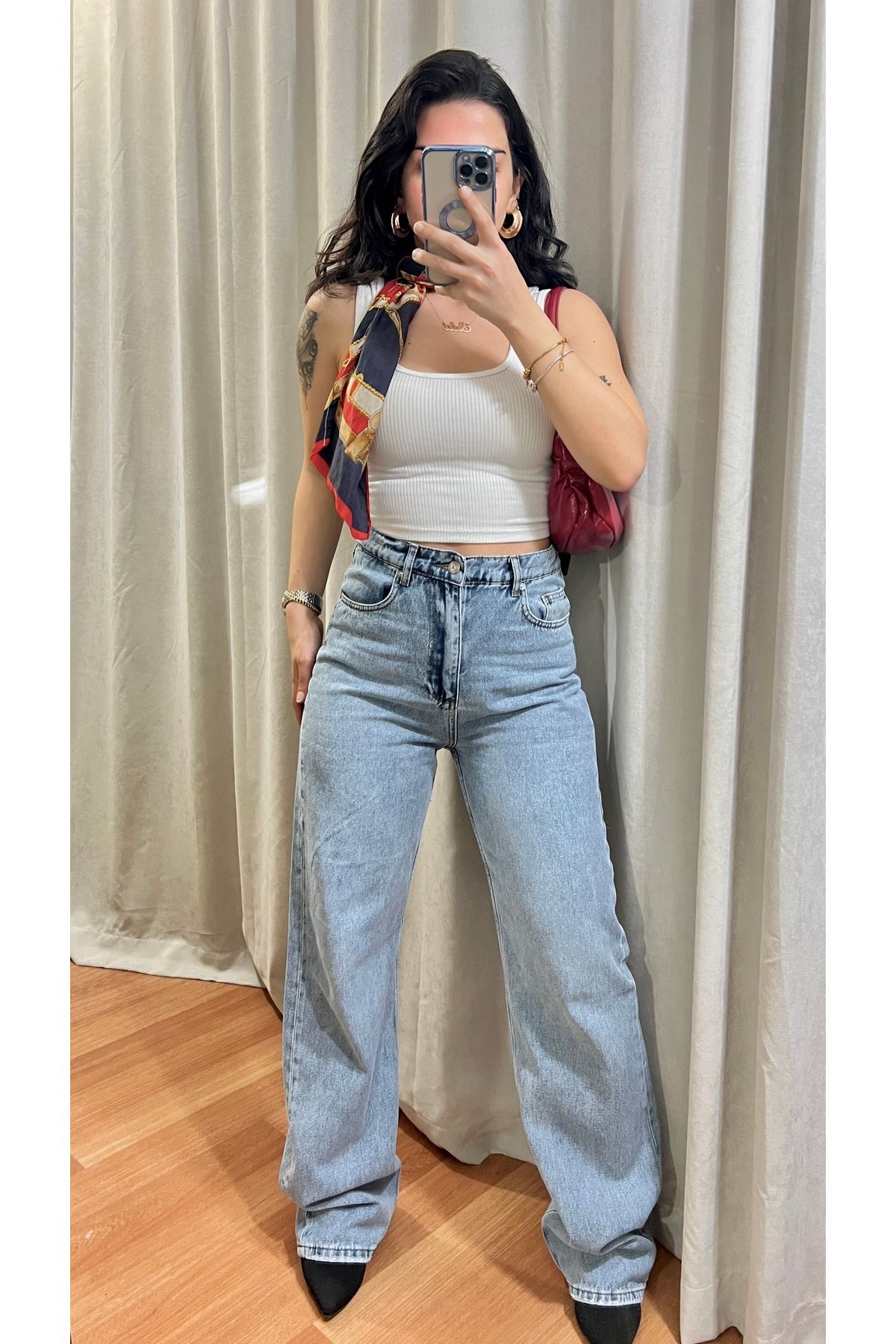 Butik-Blue High Waist Straight Jean 3
