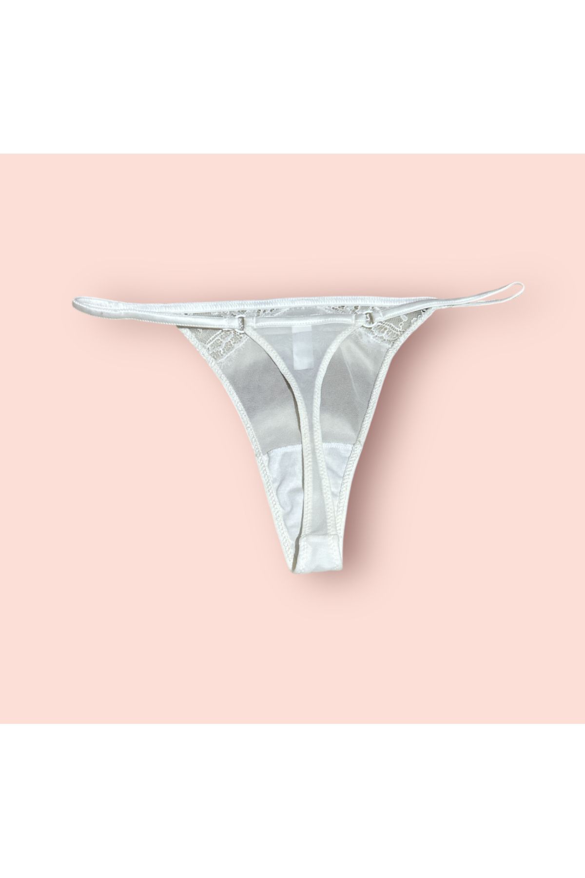 Dagi-White Tulle Detailed String Panties 2