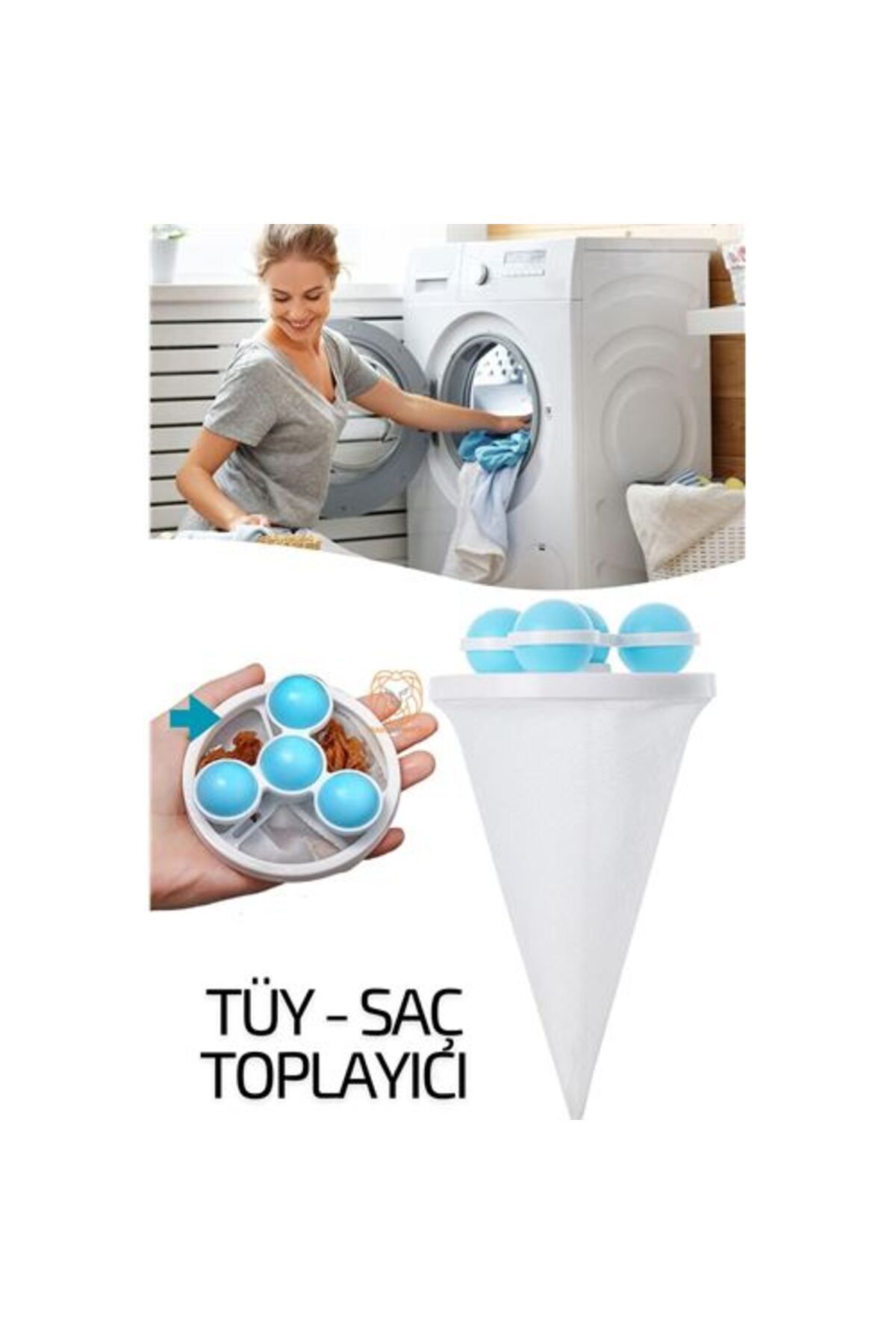 Ladesmedya ModaCar Çamaşır Makinesi Saç ve Tüy Toplayıcı