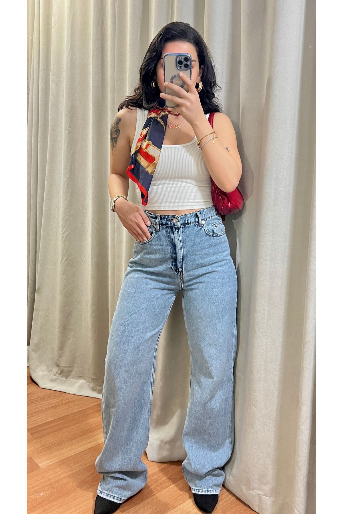 Butik-Blue High Waist Straight Jean 2