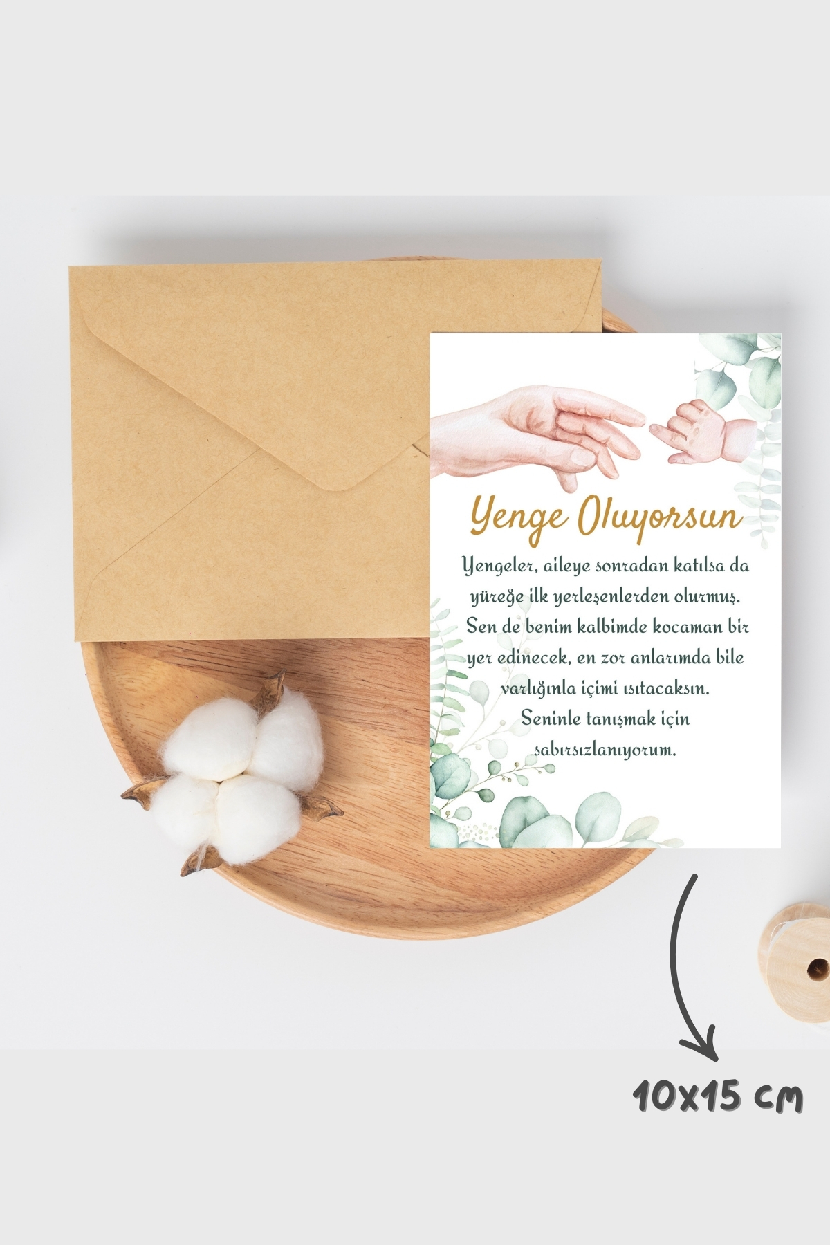 Metranya Yenge Oluyorsun Müjde Kartı Hamilelik Hatıra Anı Kartı Bebek Hediyelik Yenidoğan Fotoğraf Çekim Kart fotoğrafı 2 (önizleme)