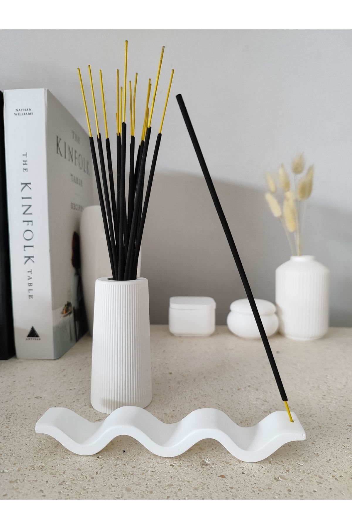 Minima Art Studio Dekoratif Tütsülük Ve Tütsü Çubukları Için Vazo Set
