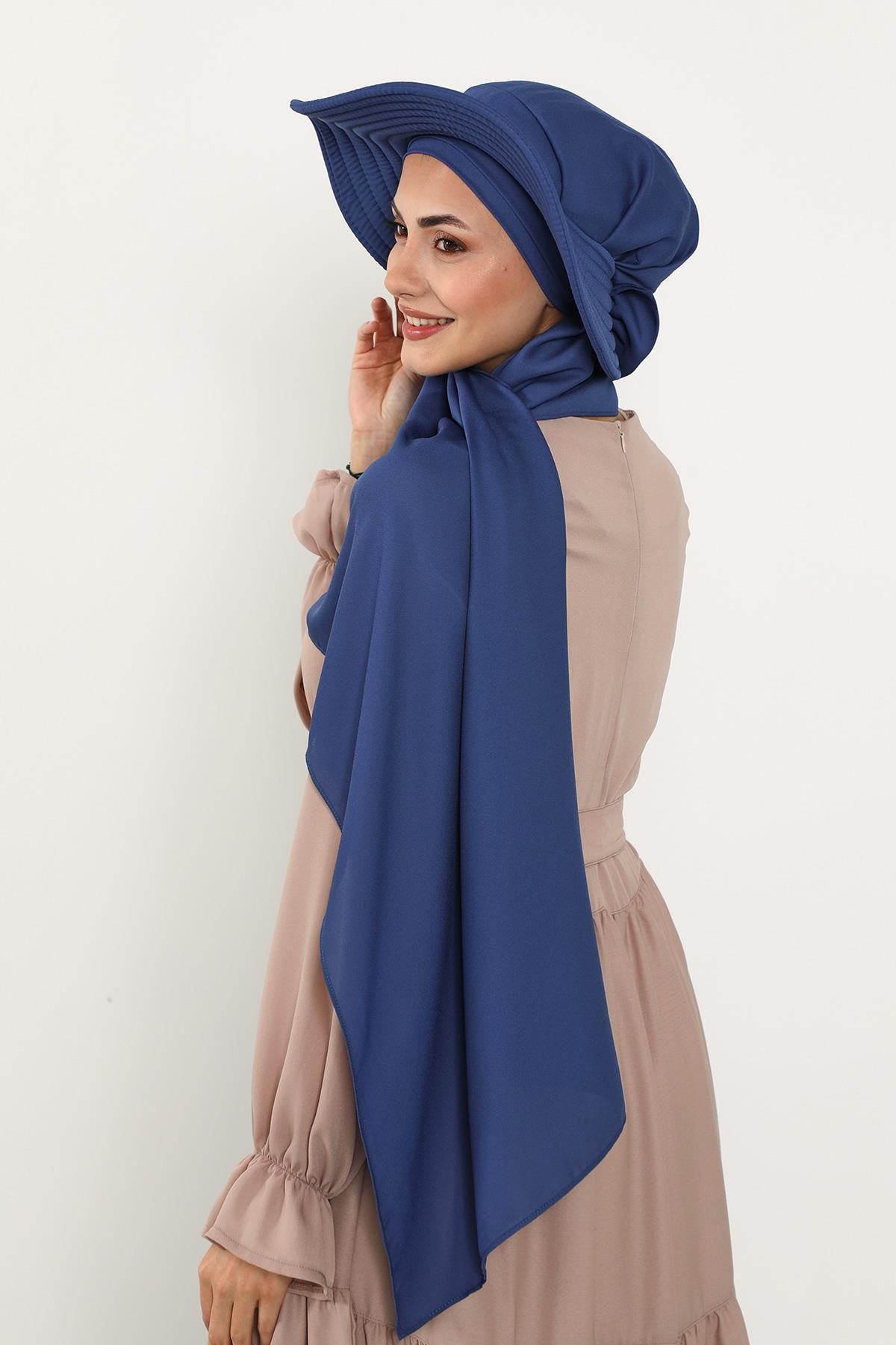 Aisha's Design-Practical Crepe Shawl Turban with Removable Bowknot Hat on the Back,Ss-9 8