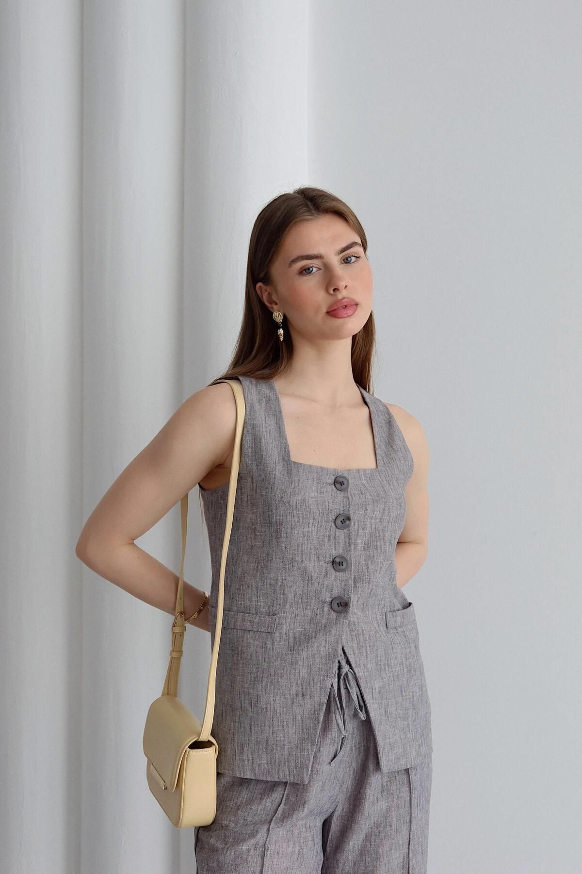 Finna & Co Luna Keten Takım Gri