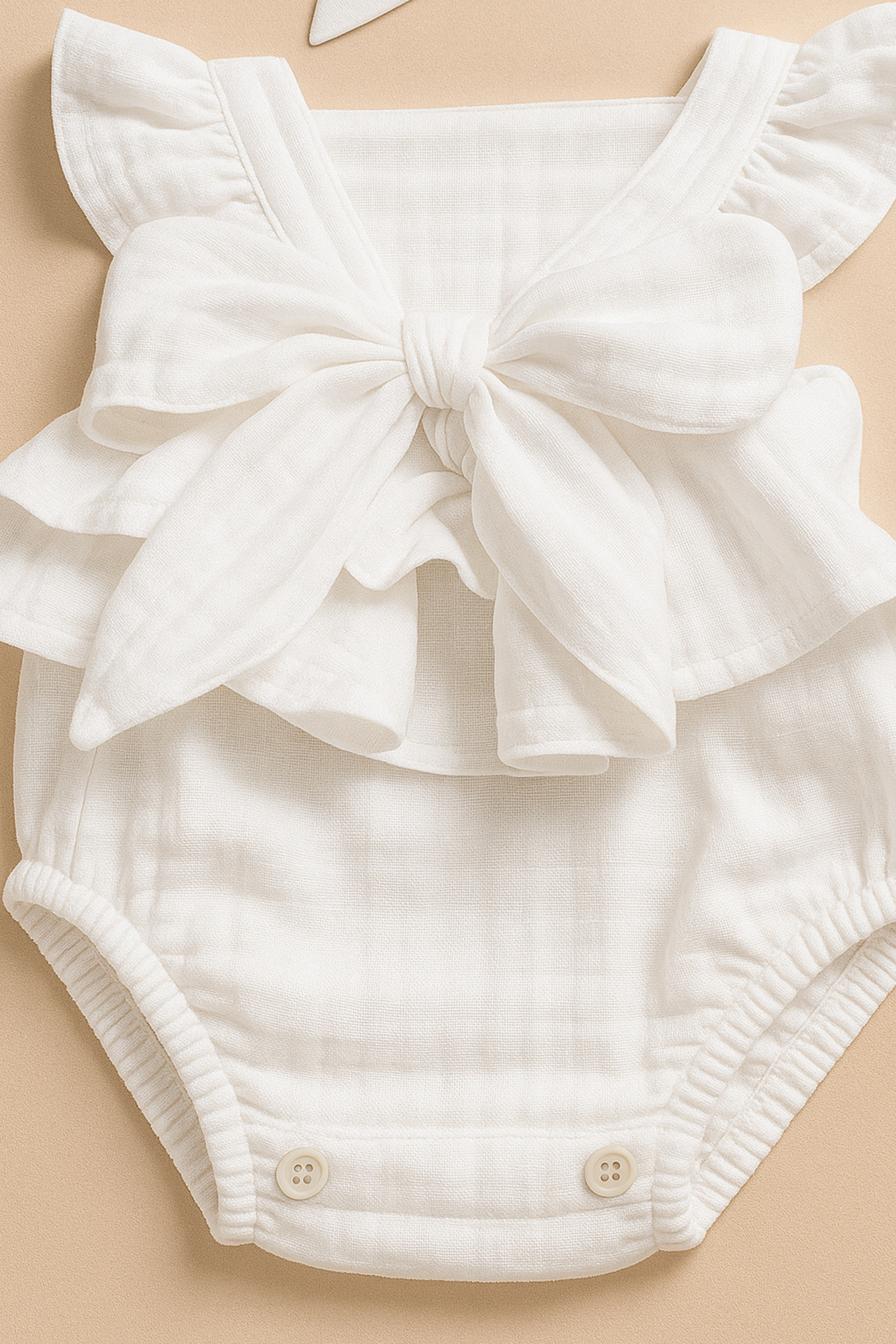 nurbeli X İpek Atlas Kız Bebek Ve Çocuk Bandanalı Fırfırlı Müslin Tulum fotoğrafı 2 (önizleme)