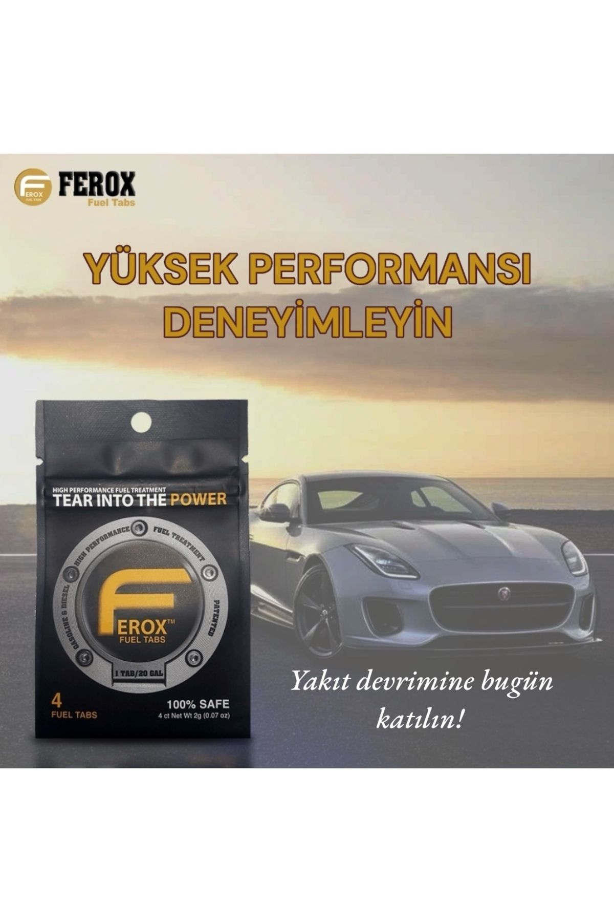 Ferox Fuel Tabs / Yakıt Katkısı Ve Motor Koruyucu / 1 Tablet = 75 Lt / Benzin & Dizel / 4 Tablet