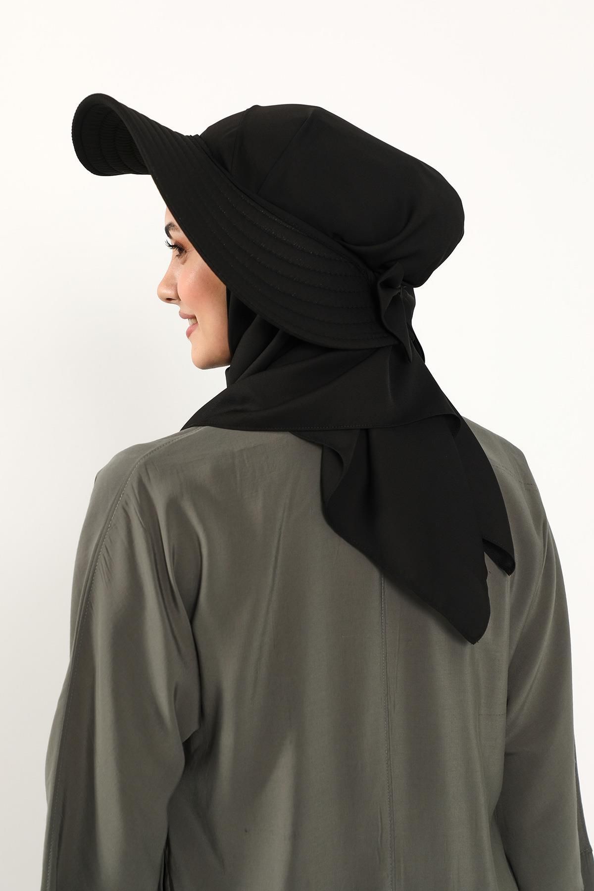 Aisha's Design-عمامة شال كريب عملية مع قبعة فيونكة خلفية قابلة للإزالة، SS-9 6