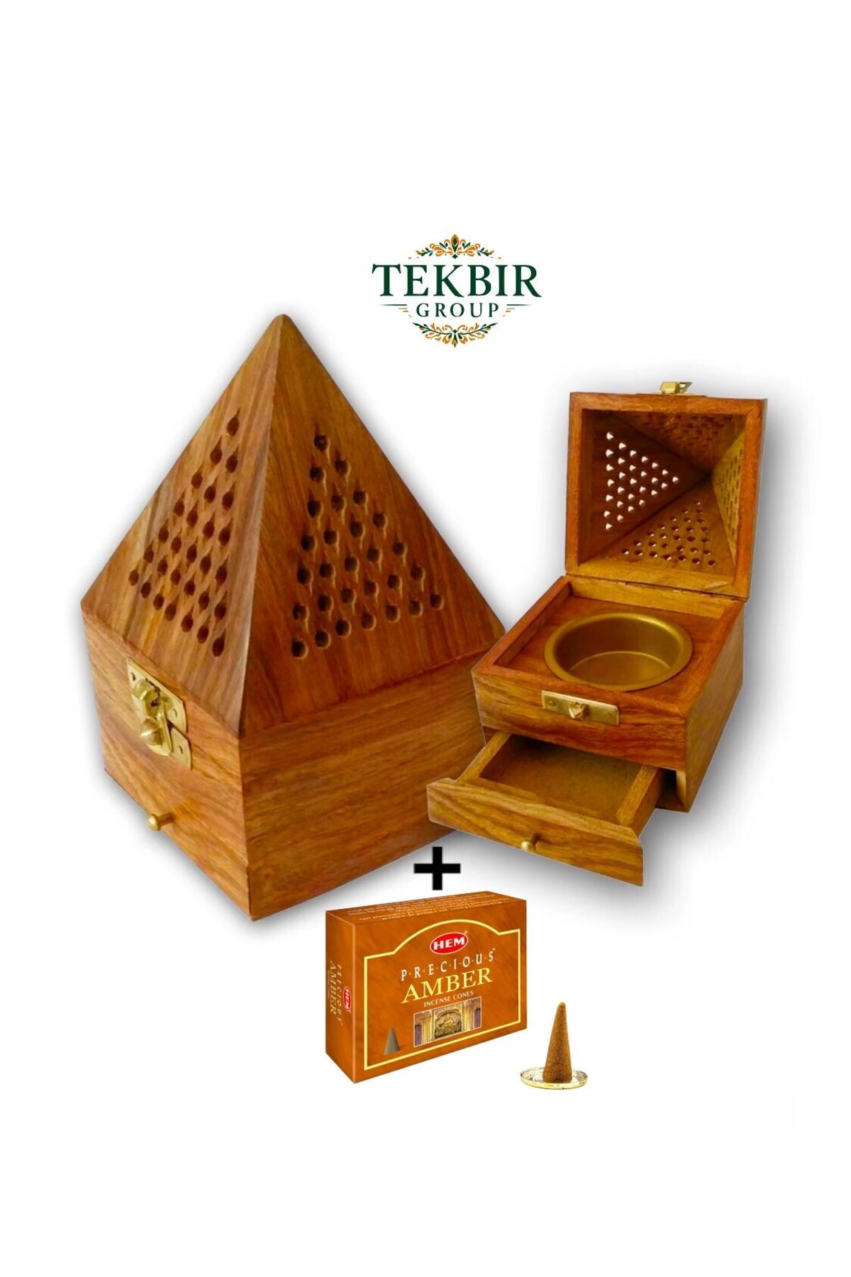 TEKBİR HOME Ahşap Konik Tütsülük