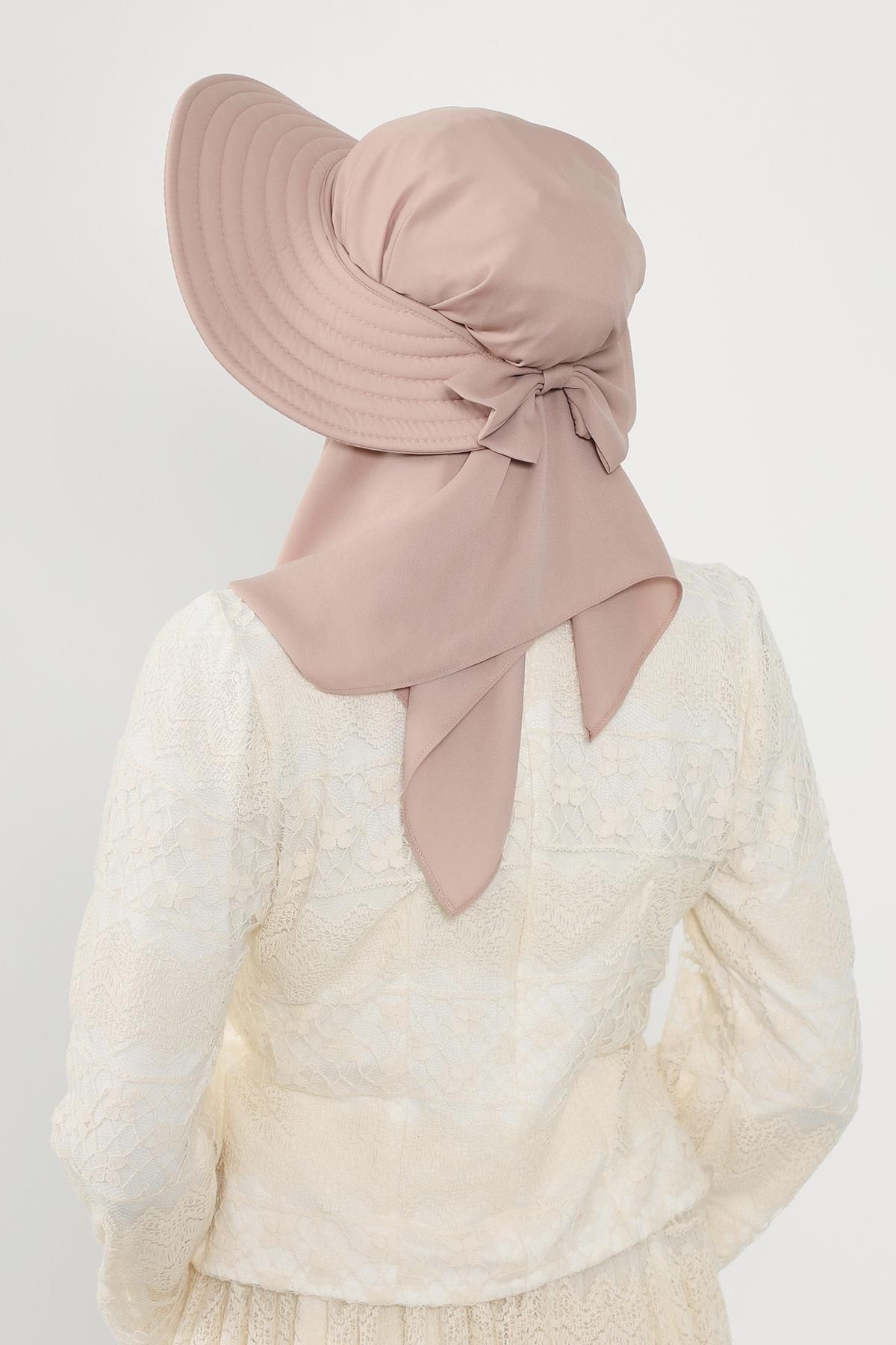 Aisha's Design-Practical Crepe Shawl Turban with Removable Bowknot Hat on the Back,Ss-9 5