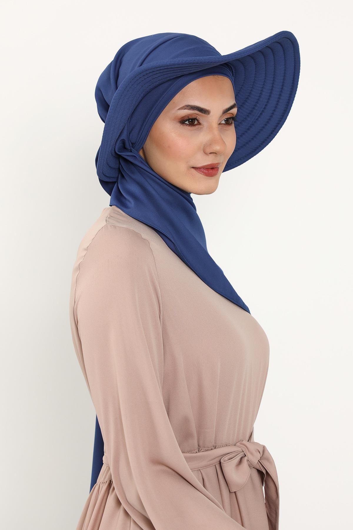 Aisha's Design-Practical Crepe Shawl Turban with Removable Bowknot Hat on the Back,Ss-9 7