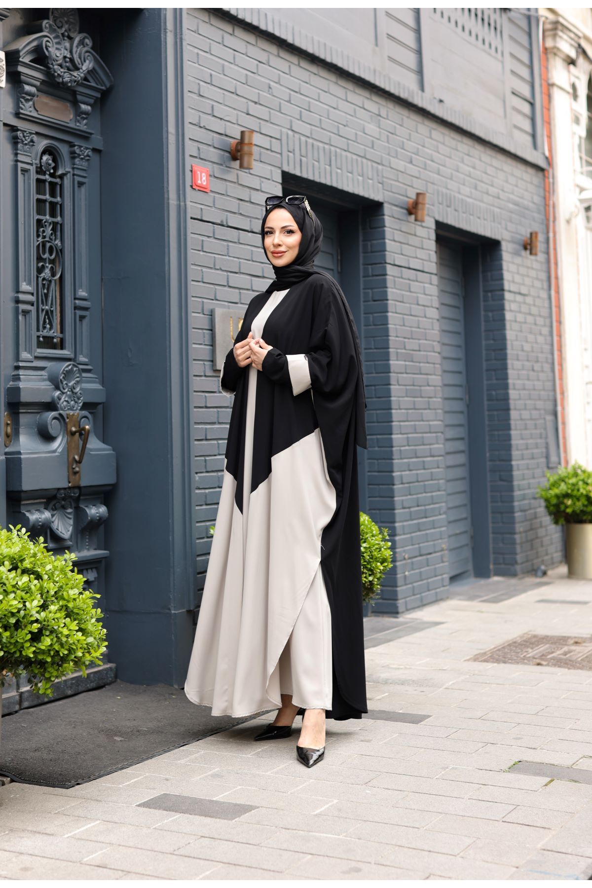 KADEEM-Almila Medina Silk Dress & Kimono Ecru- 1003 3